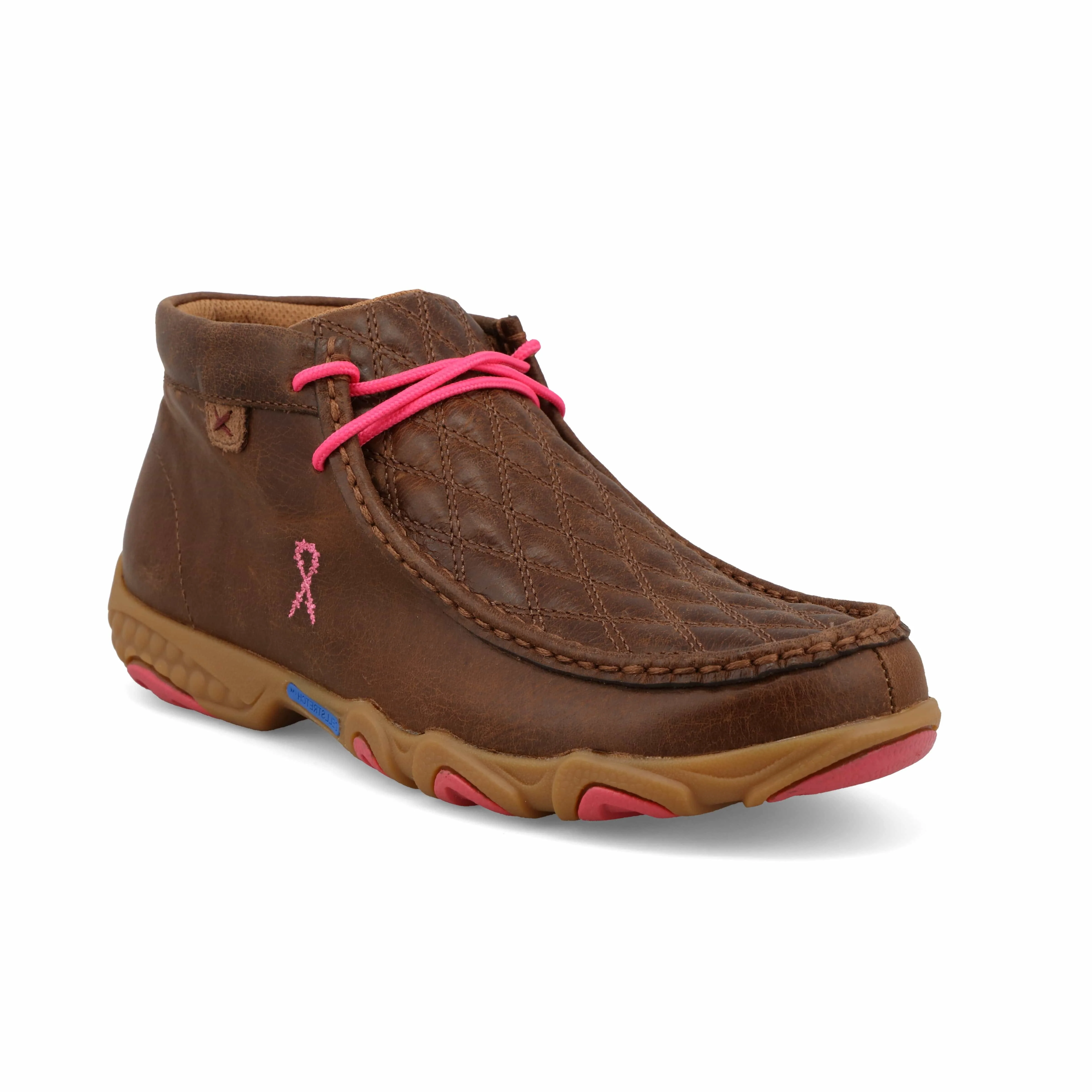 Twisted X Women's Dark Tan & Pink Chukka Driving Moc Shoe WDMX004