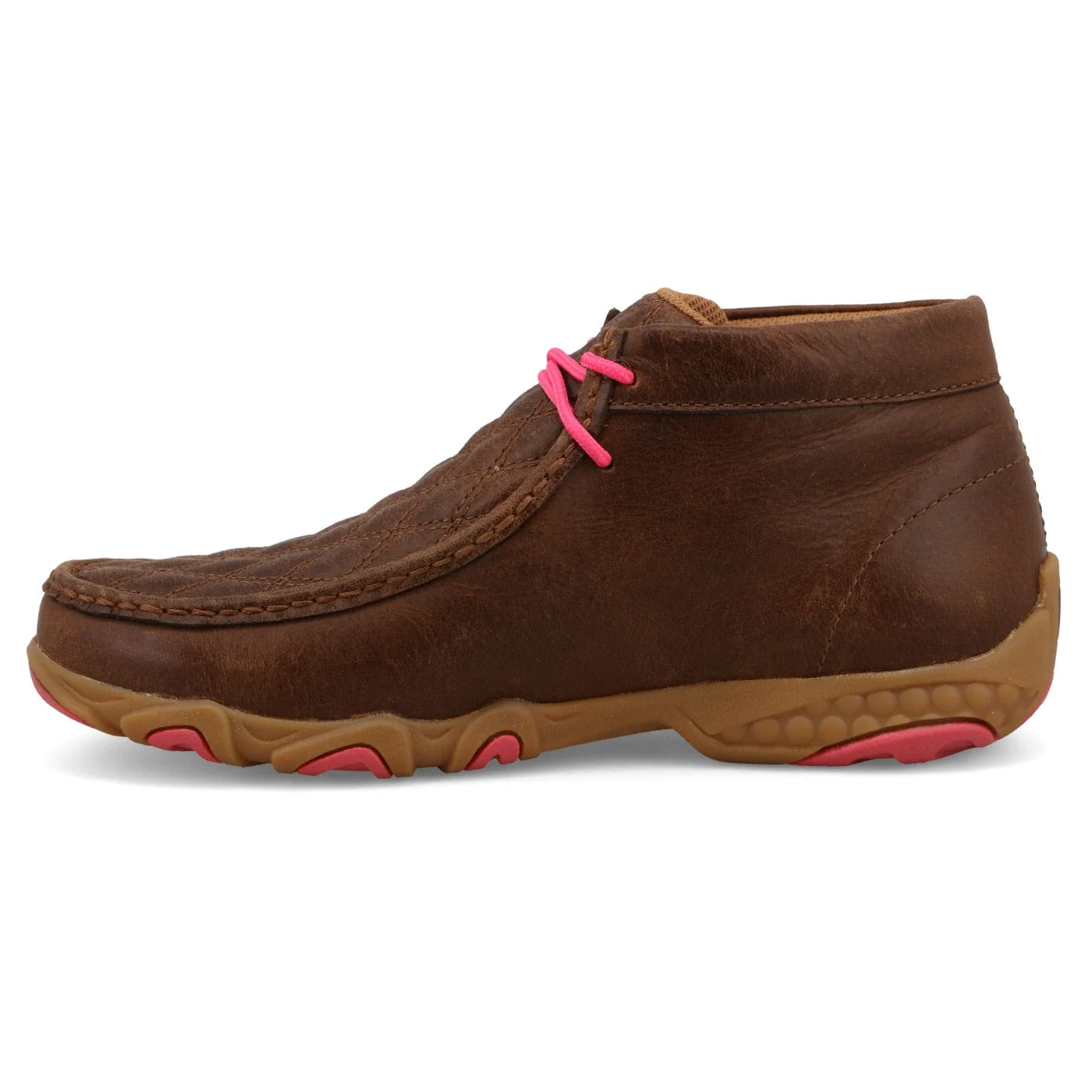 Twisted X Women's Dark Tan & Pink Chukka Driving Moc Shoe WDMX004 - Image 2