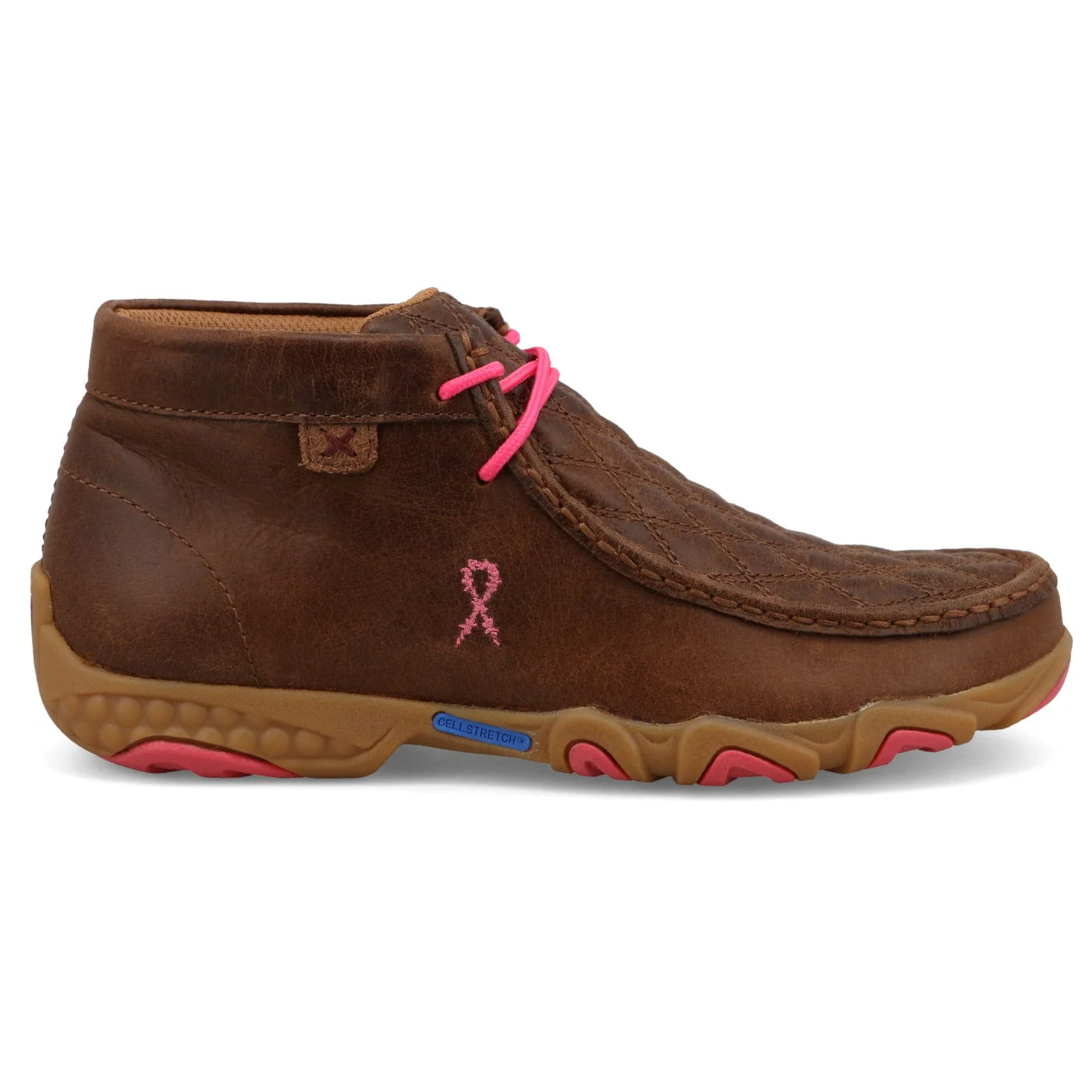 Twisted X Women's Dark Tan & Pink Chukka Driving Moc Shoe WDMX004 - Image 4