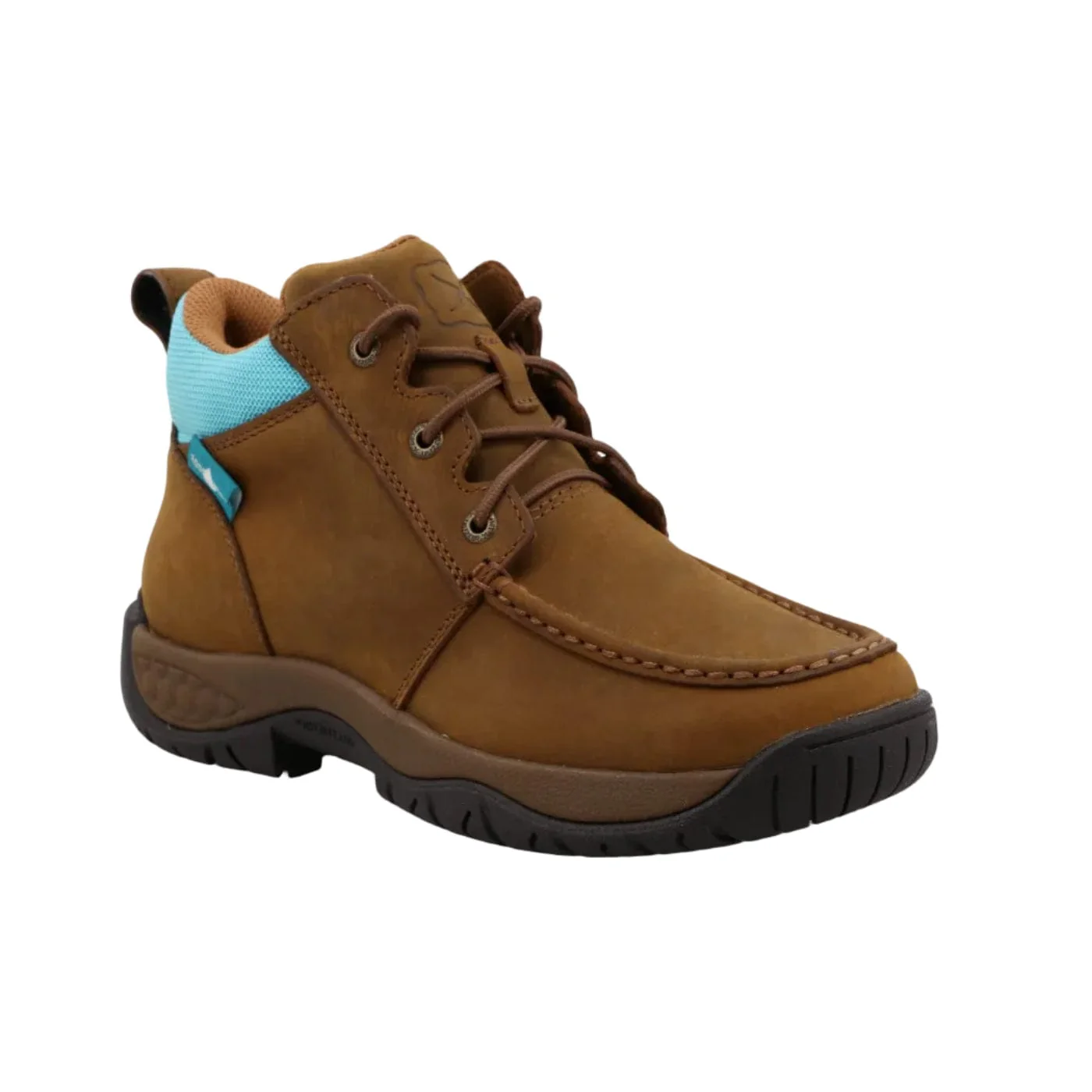 Twisted X Women's Oiled Saddle & Aruba Blue All Around Work Boot WAXW001