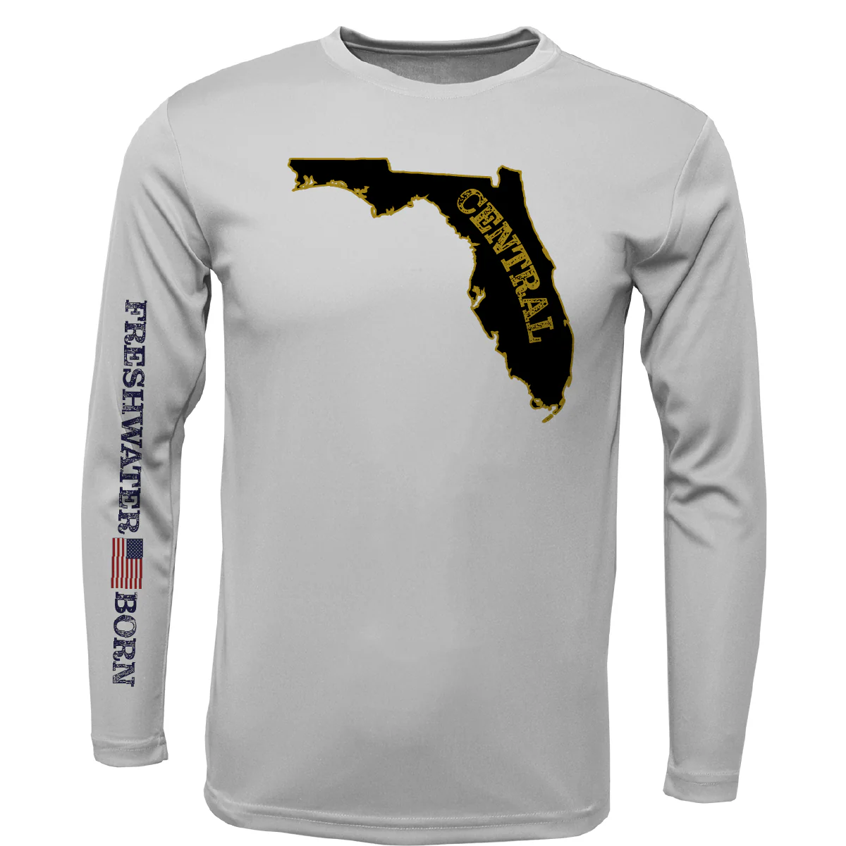 UCF Black and Gold Freshwater Born Men's Long Sleeve UPF 50+ Dry-Fit Shirt - Image 4