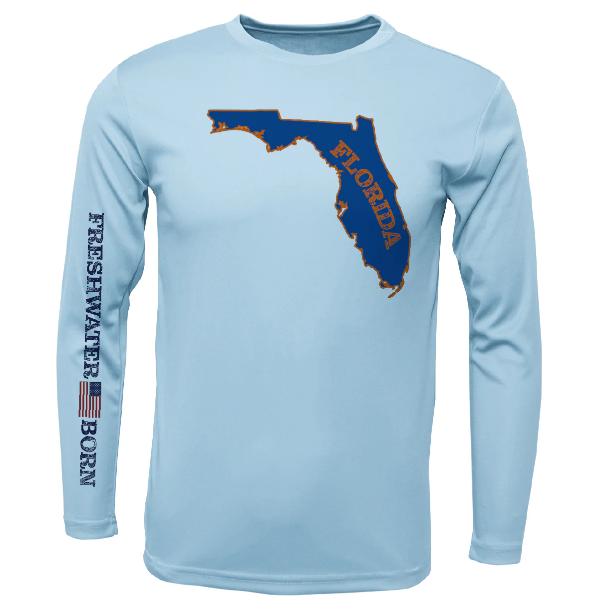 UF Orange and Blue Freshwater Born Boy's Long Sleeve UPF 50+ Dry-Fit Shirt - Image 6