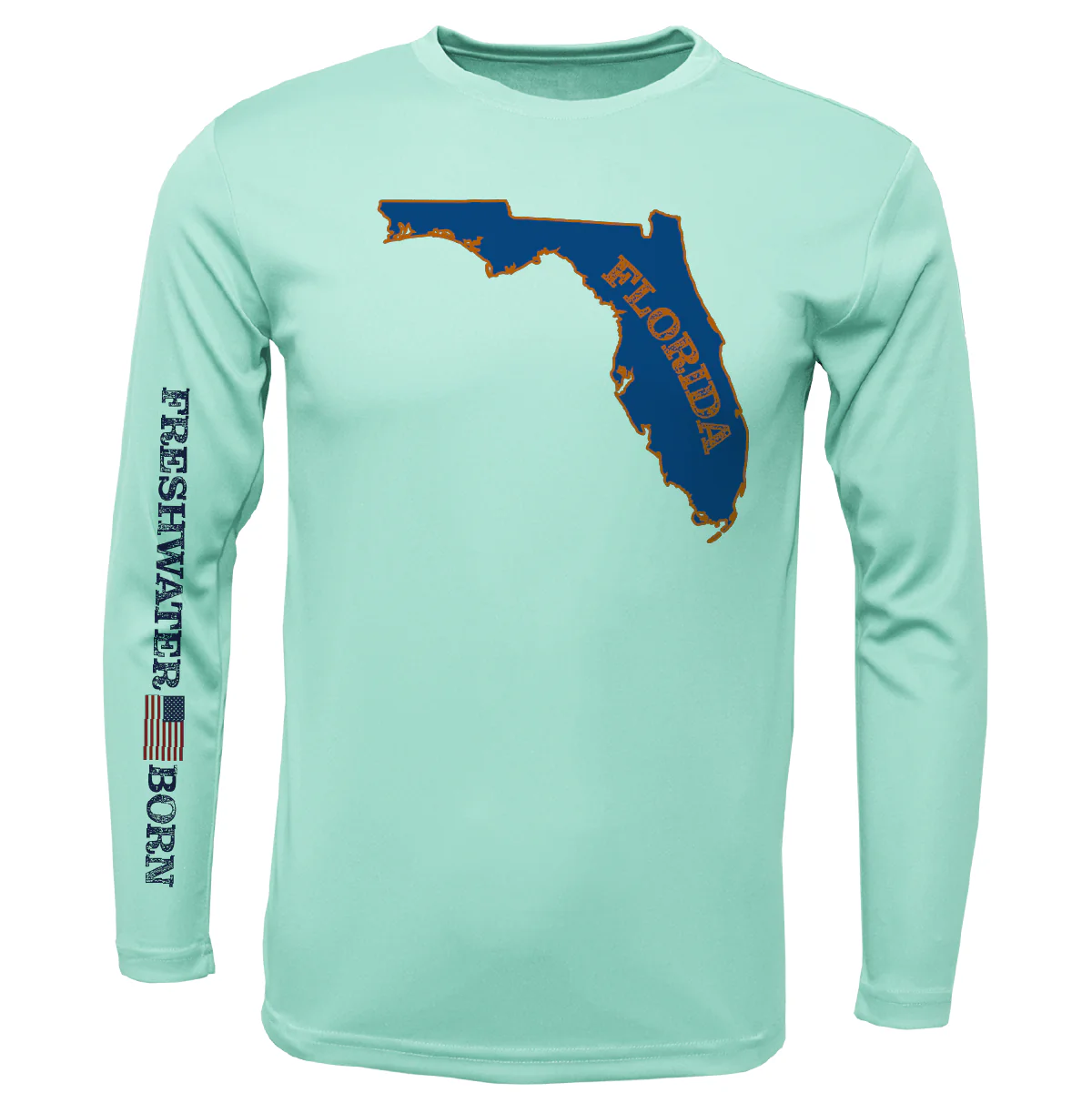 UF Orange and Blue Freshwater Born Girl's Long Sleeve UPF 50+ Dry-Fit Shirt - Image 11