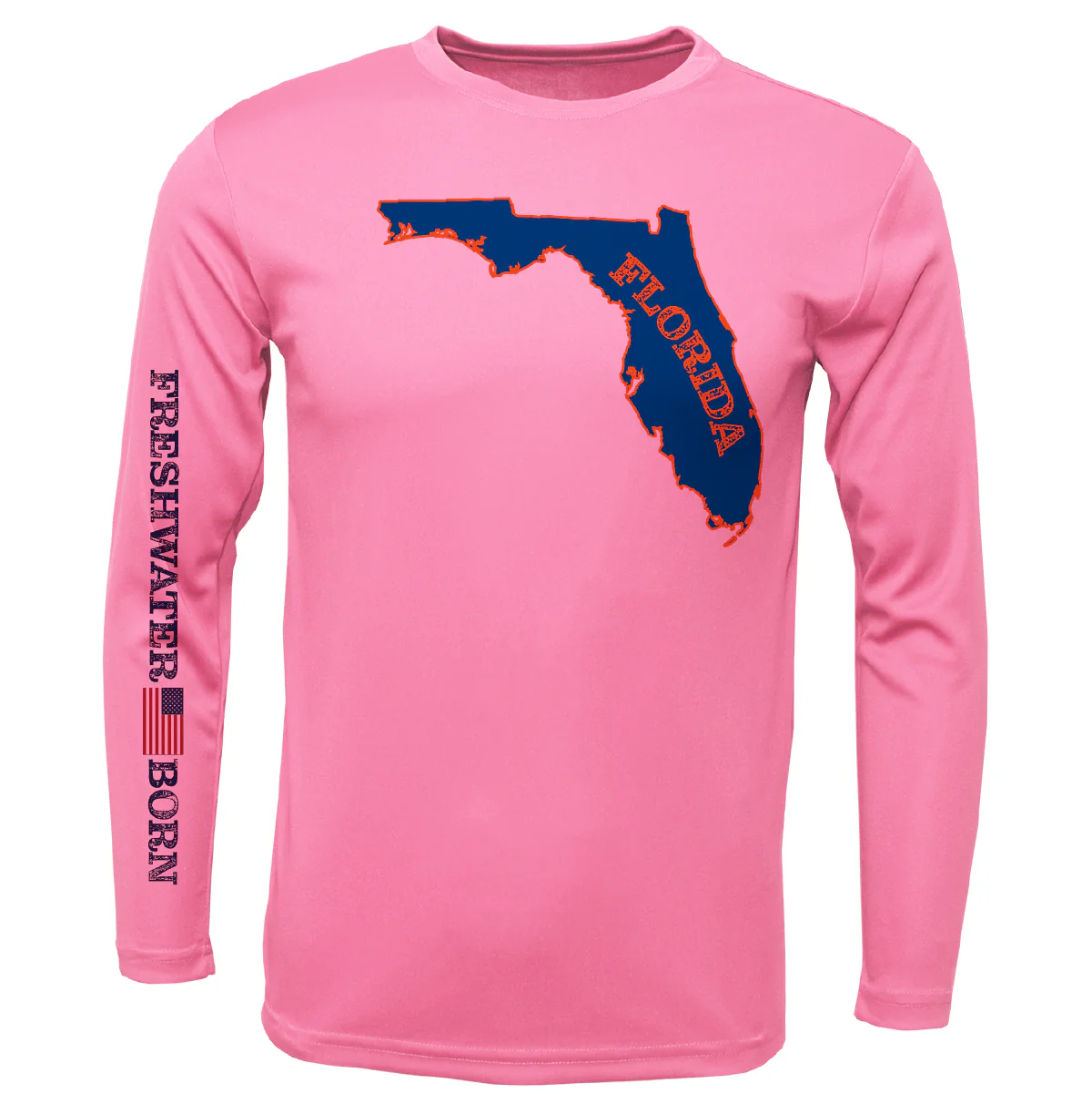 UF Orange and Blue Freshwater Born Girl's Long Sleeve UPF 50+ Dry-Fit Shirt - Image 7