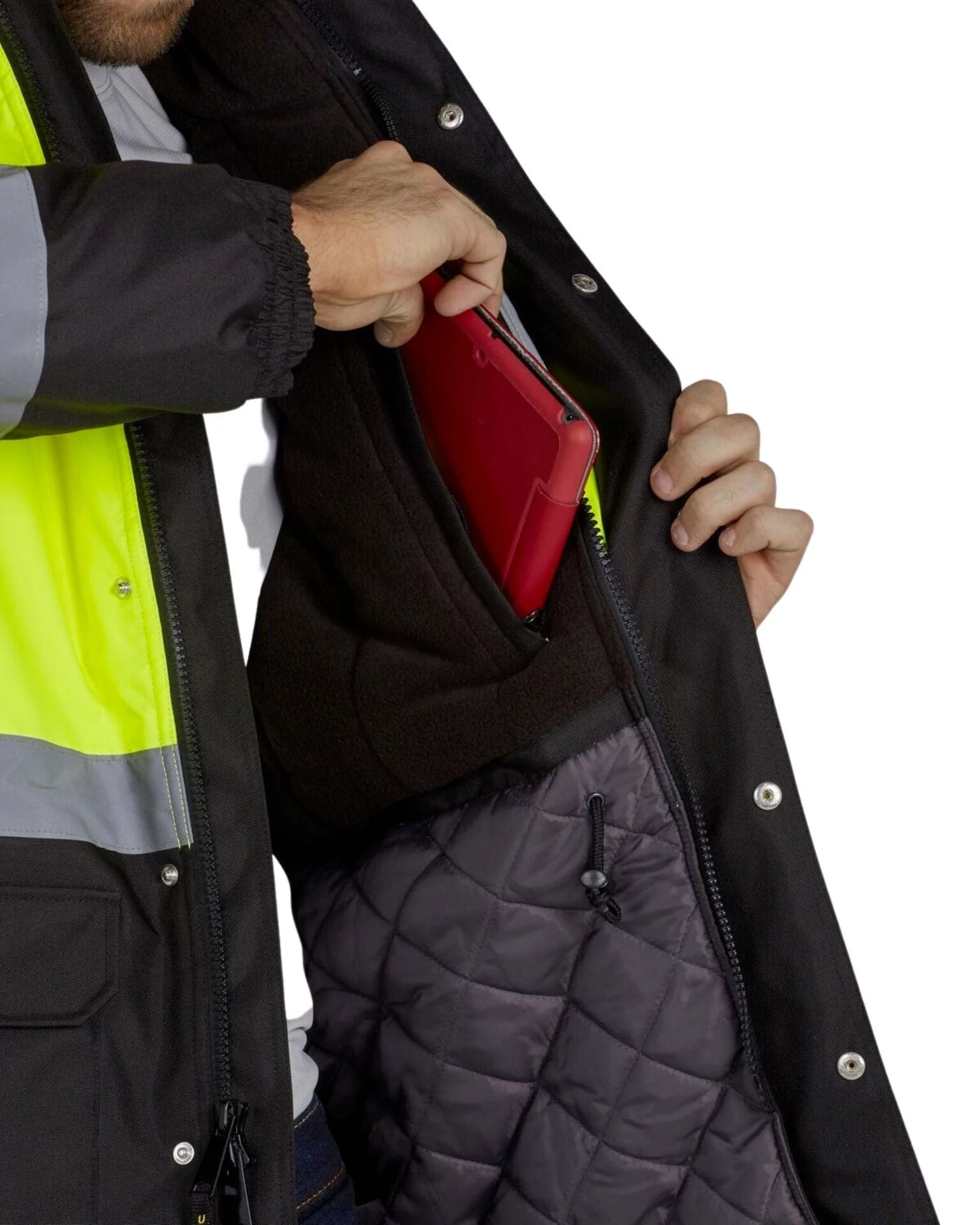 UHV1004 HiVis Contractor Jacket - Yellow - Image 3
