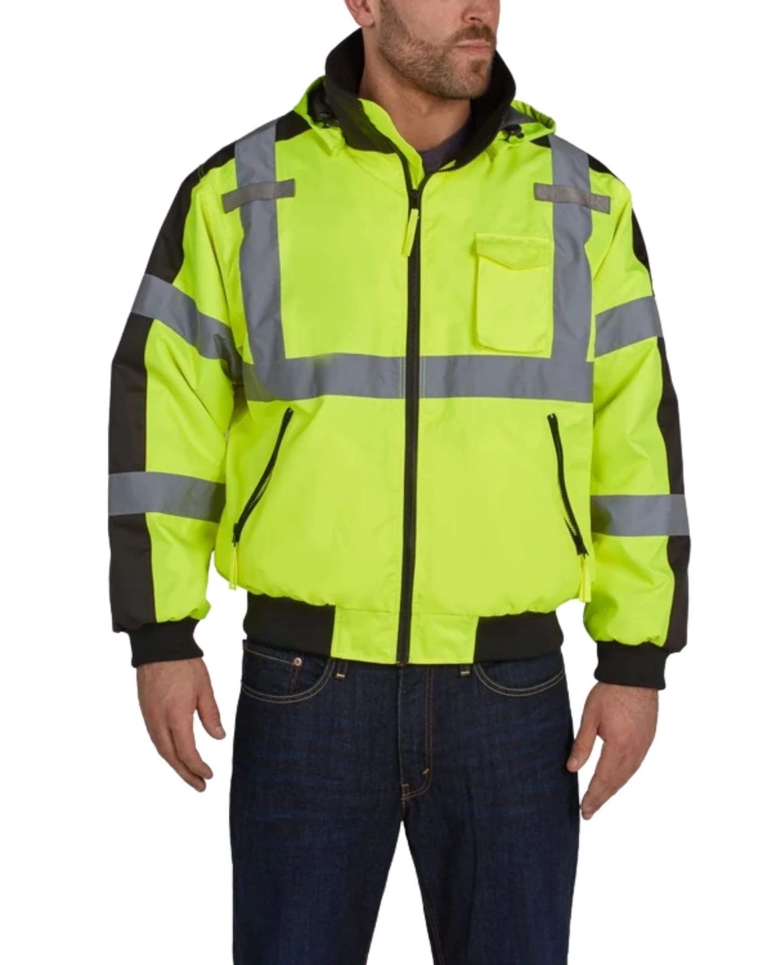UHV575 HiVis 3-Season Bomber Jacket with Teflon Fabric Protector - Image 4