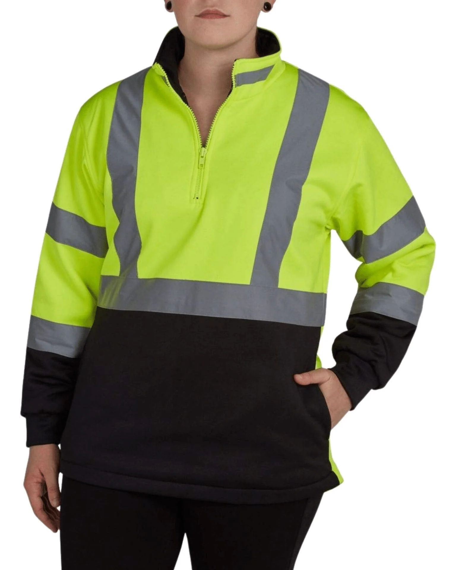 UHV667 HiVis Women's 1/4 Zip Soft Shell - Image 4