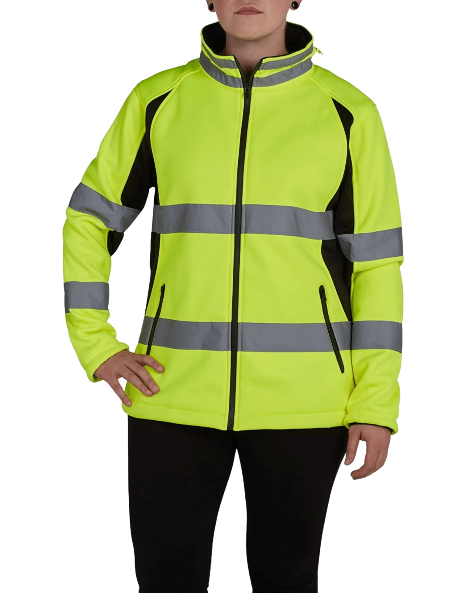 UHV668 HiVis Women's Full Zip Soft Shell Jacket - Image 2