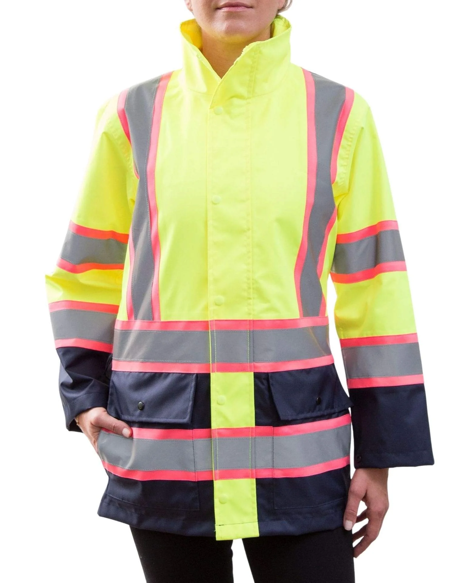 UHV825 HiVis Women's Rain Jacket - Image 4