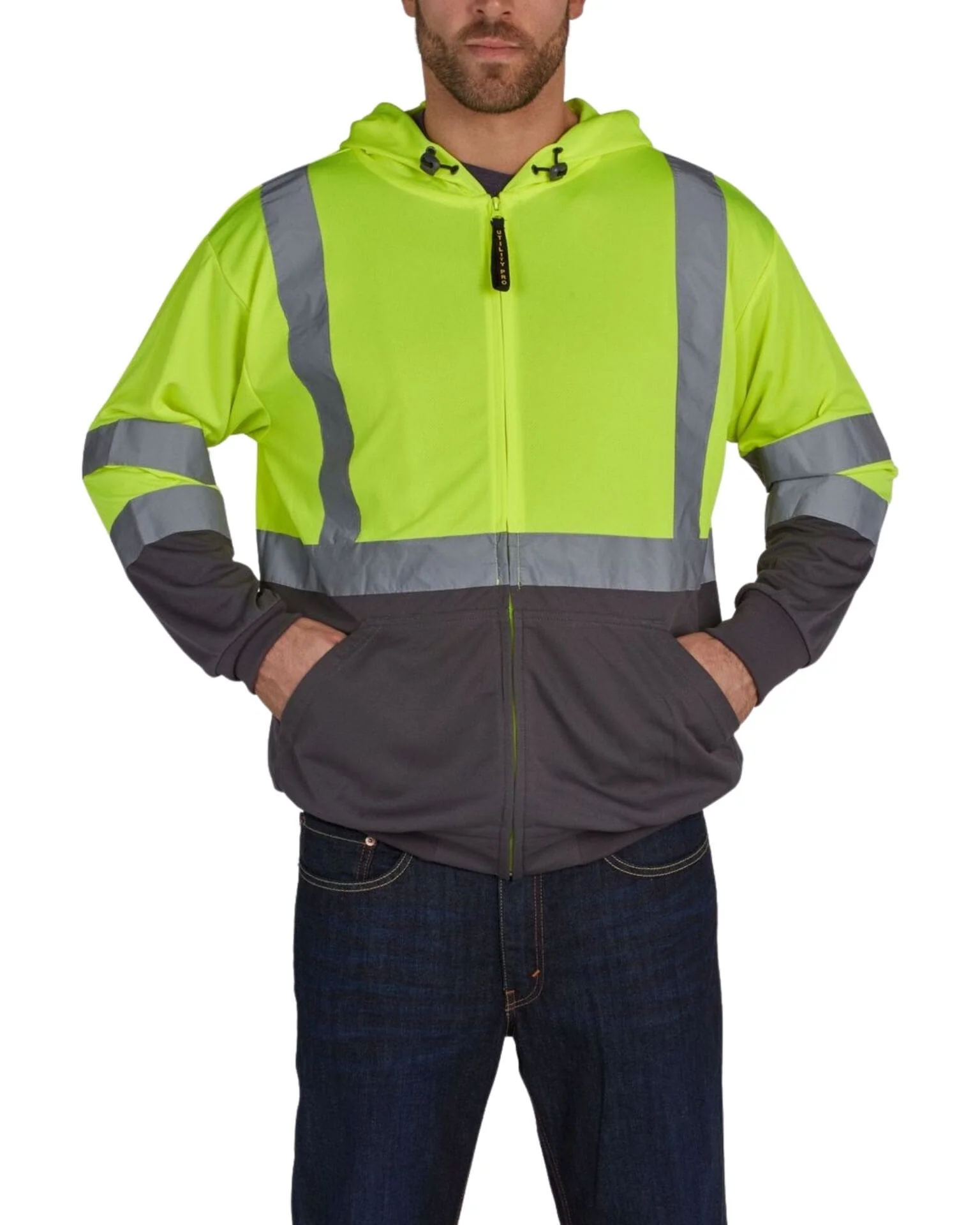UHV829 HiVis Ultra Light Full Zip Hoodie - Image 4