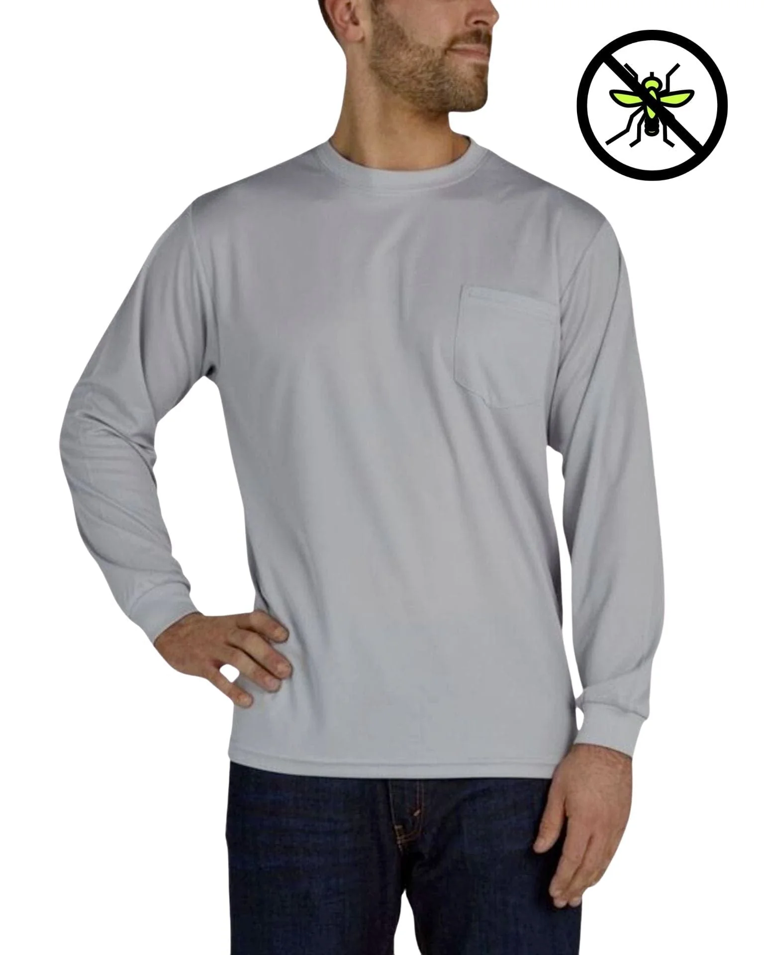 UHV856 Long Sleeve Knit Shirt  - Protected with PERIMETER™ Insect Guard - Image 3