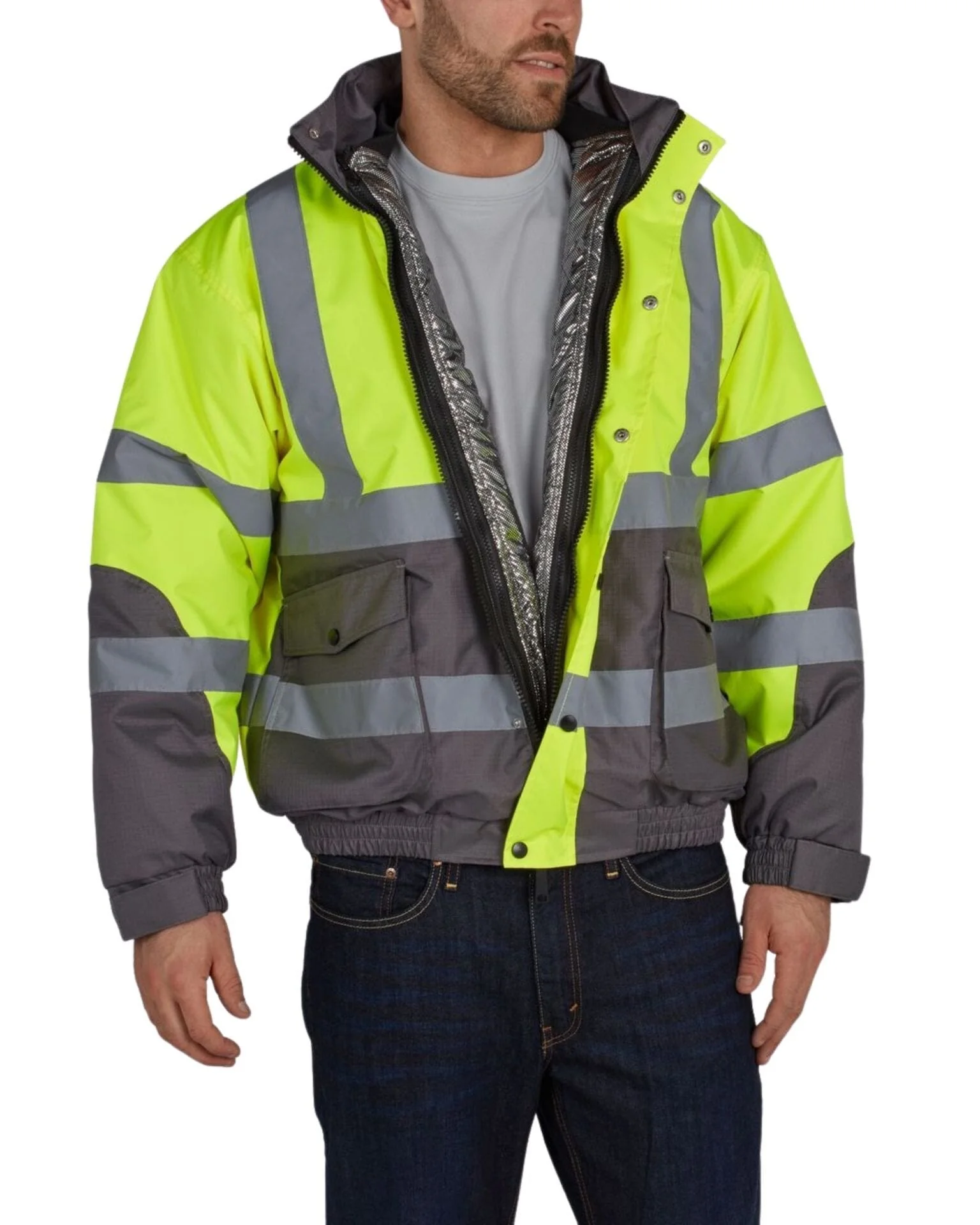 UHV887 HiVis Warm UP 3-in-1 Jacket with Removable Lining - Image 4