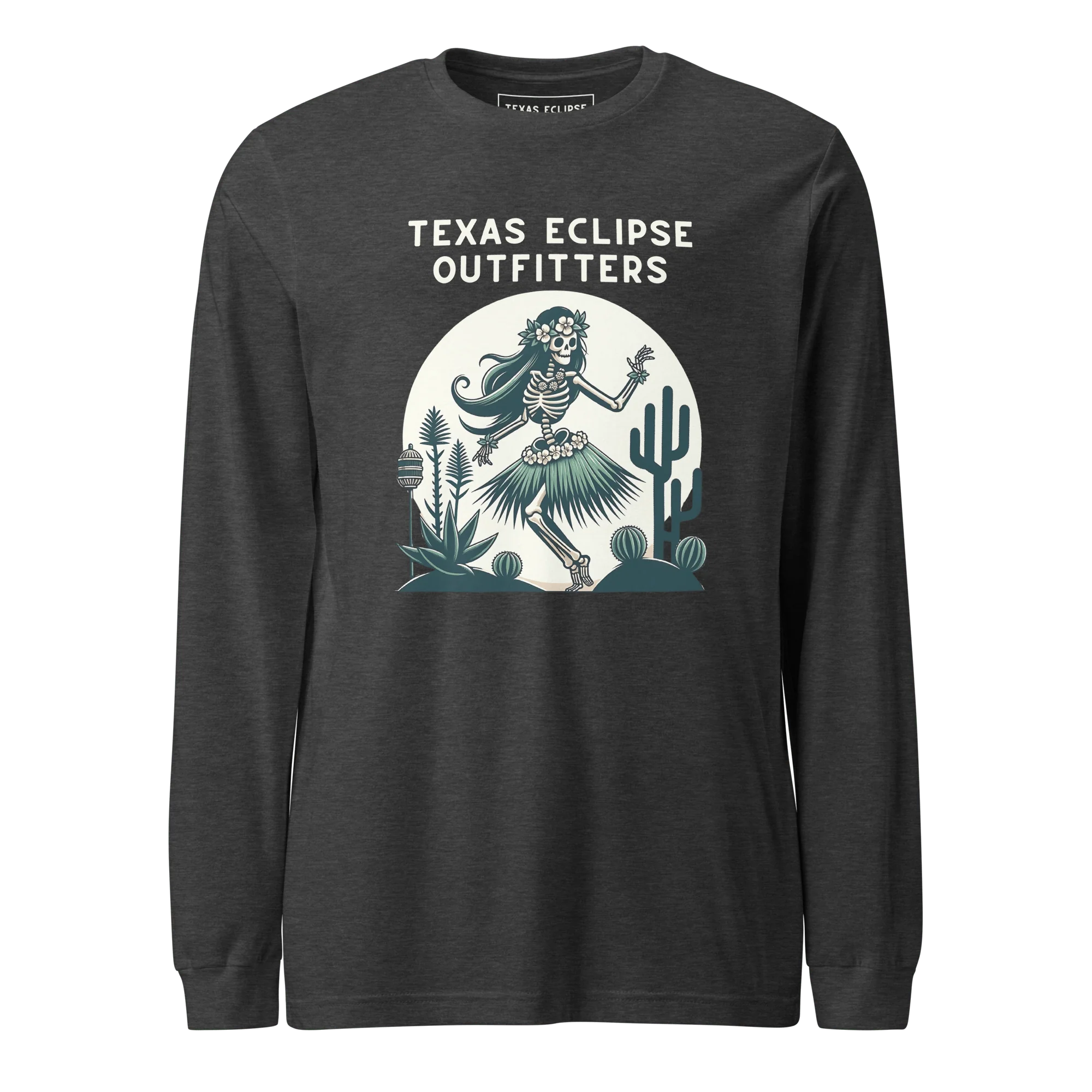 Undead Luau Hula Girl Long Sleeve Graphic Tee