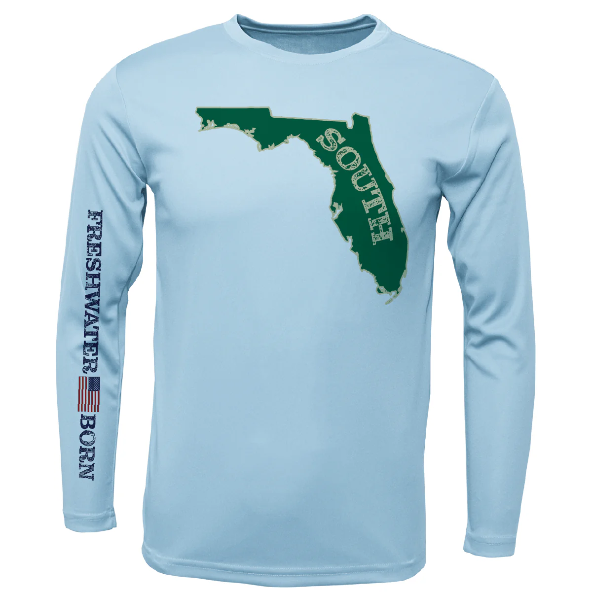 USF Green and Gold Freshwater Born Men's Long Sleeve UPF50+ Dry-Fit Shirt - Image 7