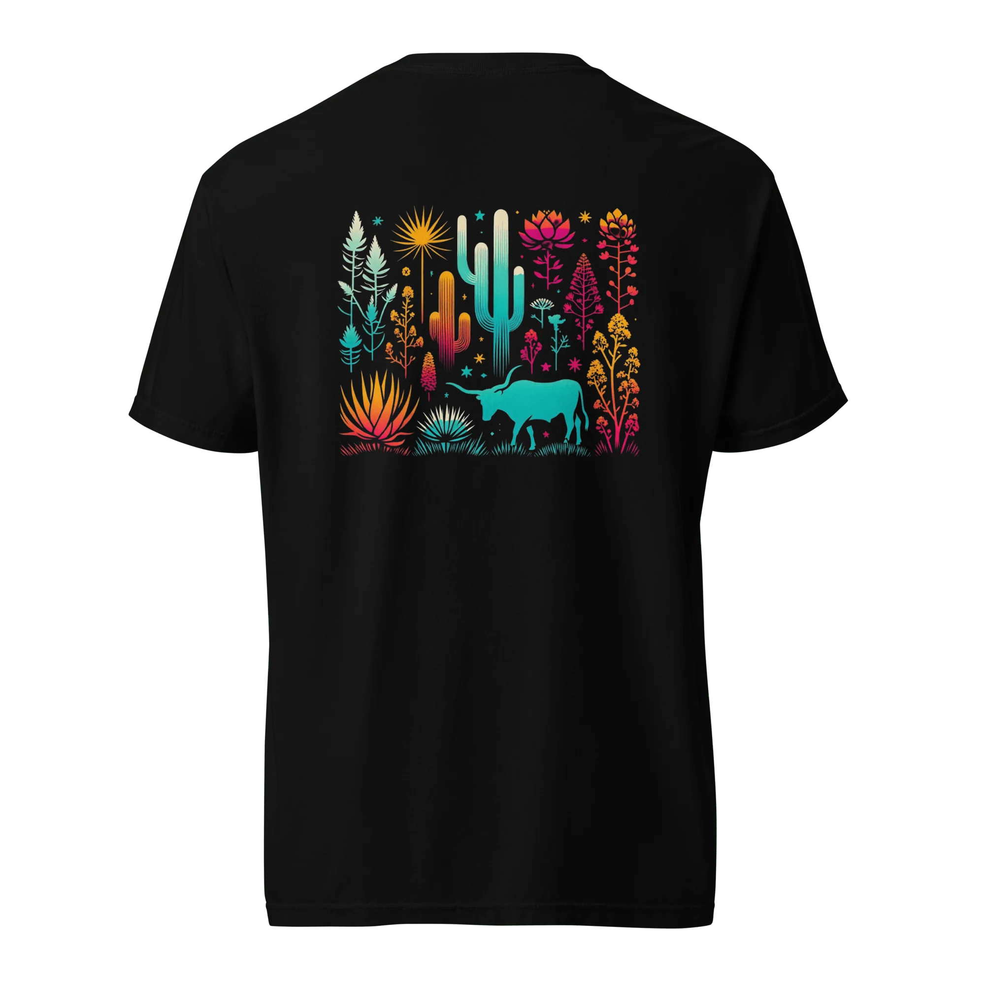 Vibrant Steer Cacti Graphic Tee