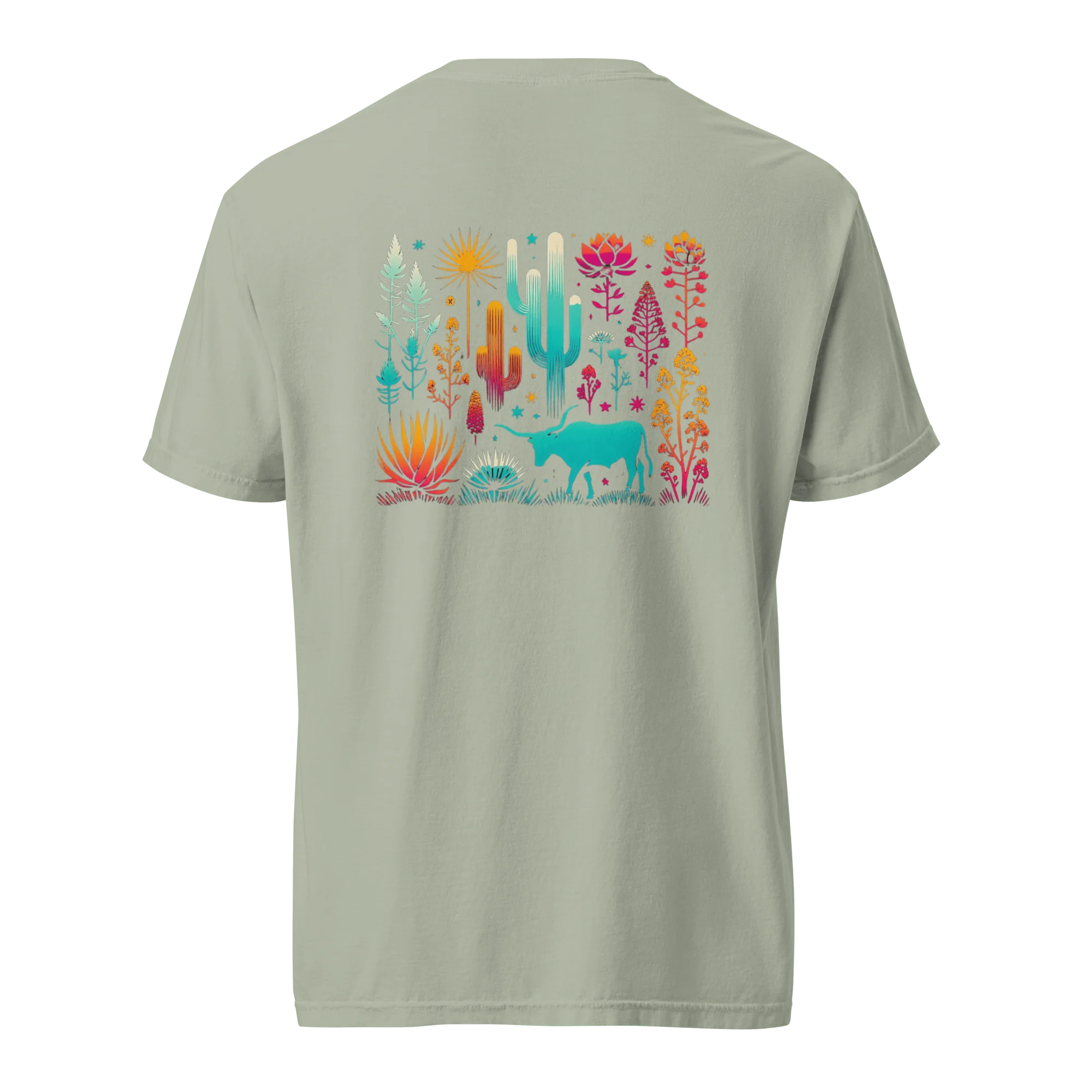 Vibrant Steer Cacti Graphic Tee - Image 10