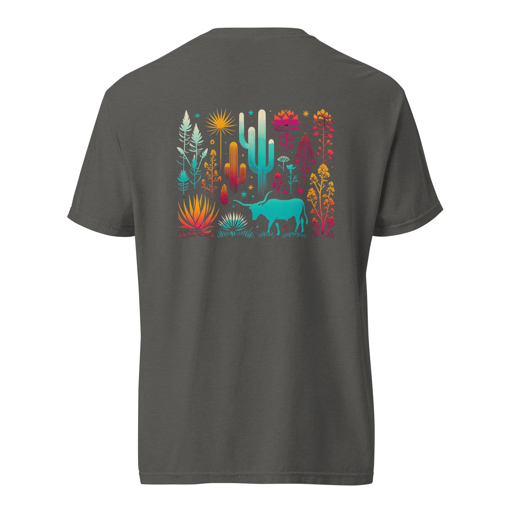 Vibrant Steer Cacti Graphic Tee - Image 4