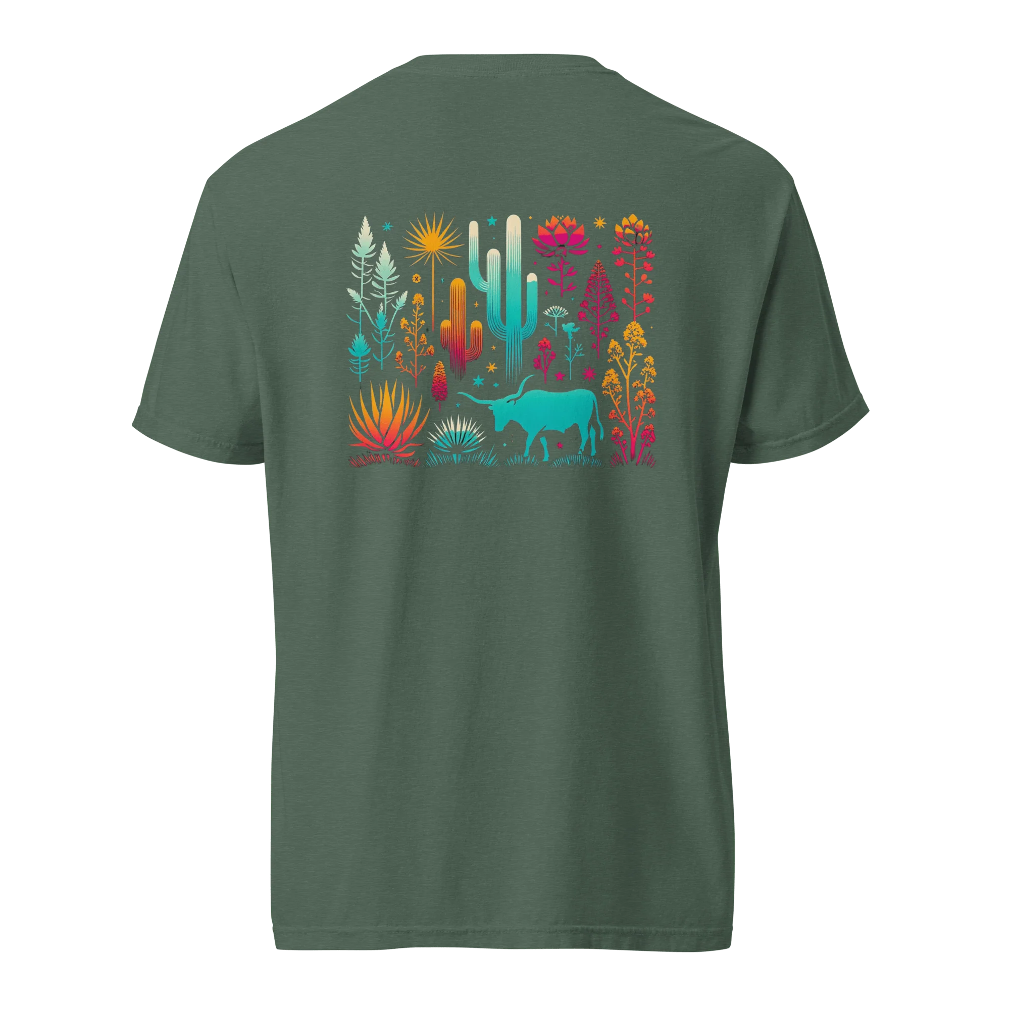 Vibrant Steer Cacti Graphic Tee - Image 6