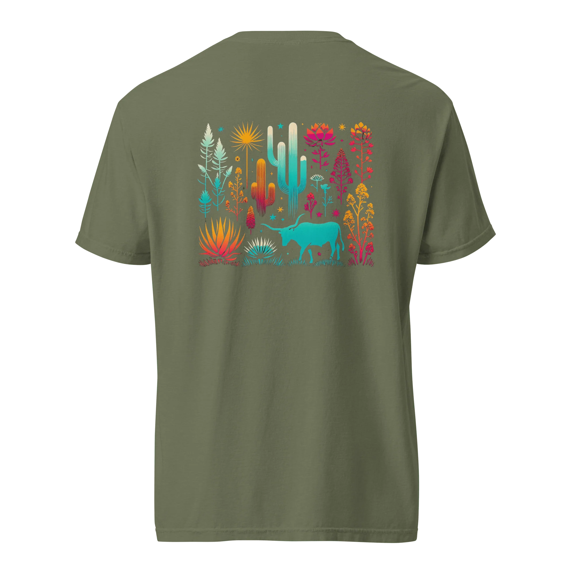 Vibrant Steer Cacti Graphic Tee - Image 8