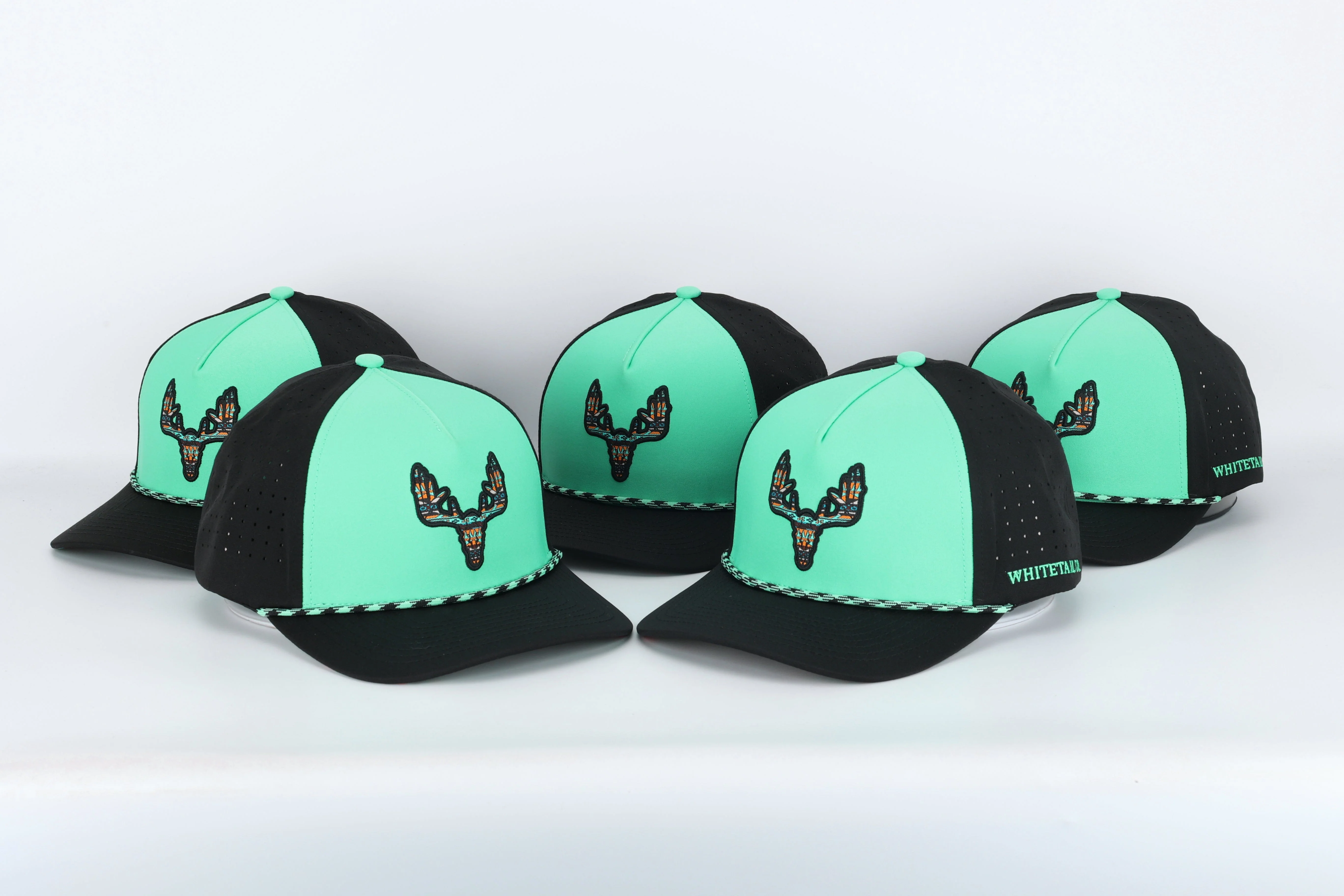 Whitetail Co. Western Buck Skull Teal Low/Mid Profile Trucker - Image 17