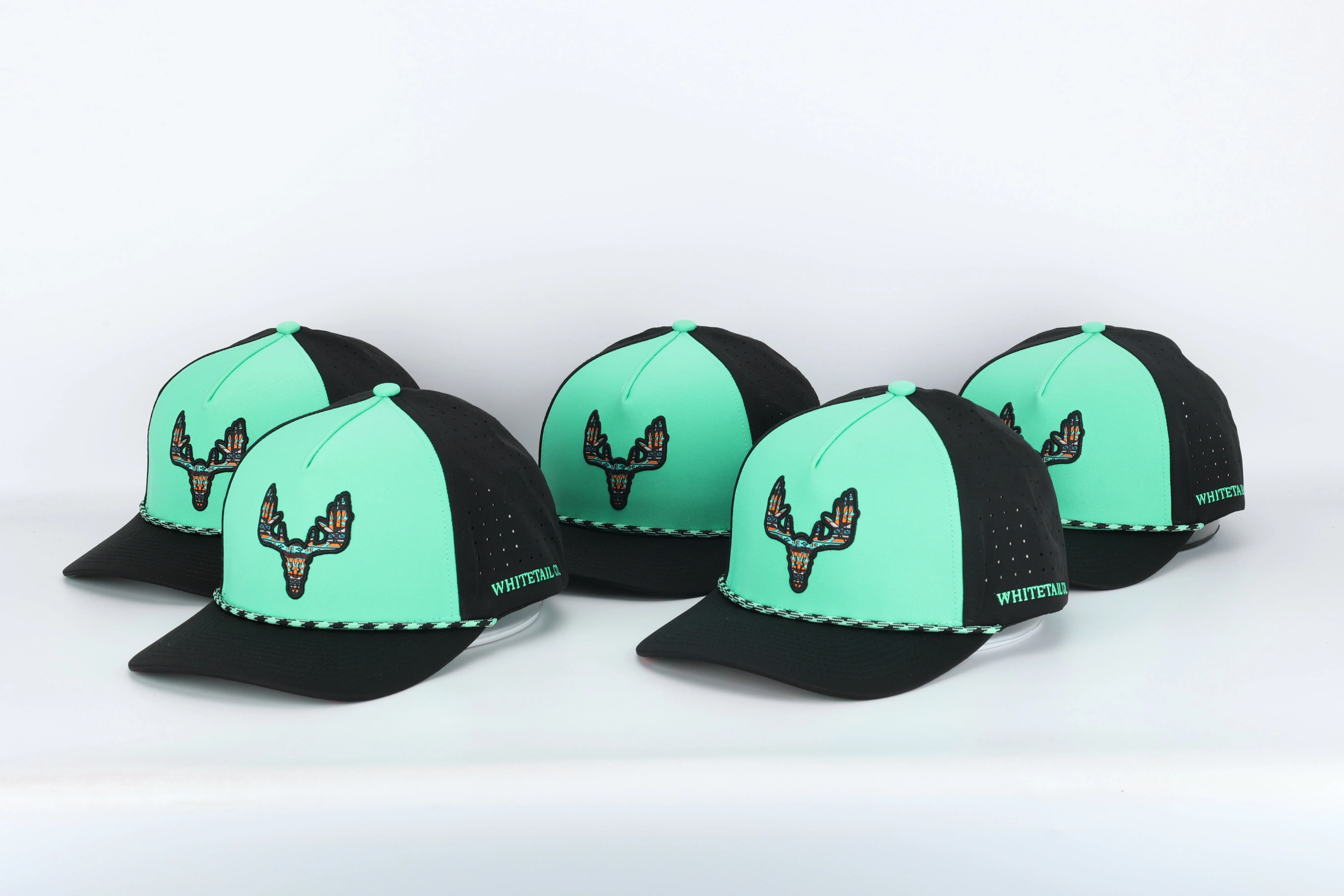 Whitetail Co. Western Buck Skull Teal Low/Mid Profile Trucker - Image 18