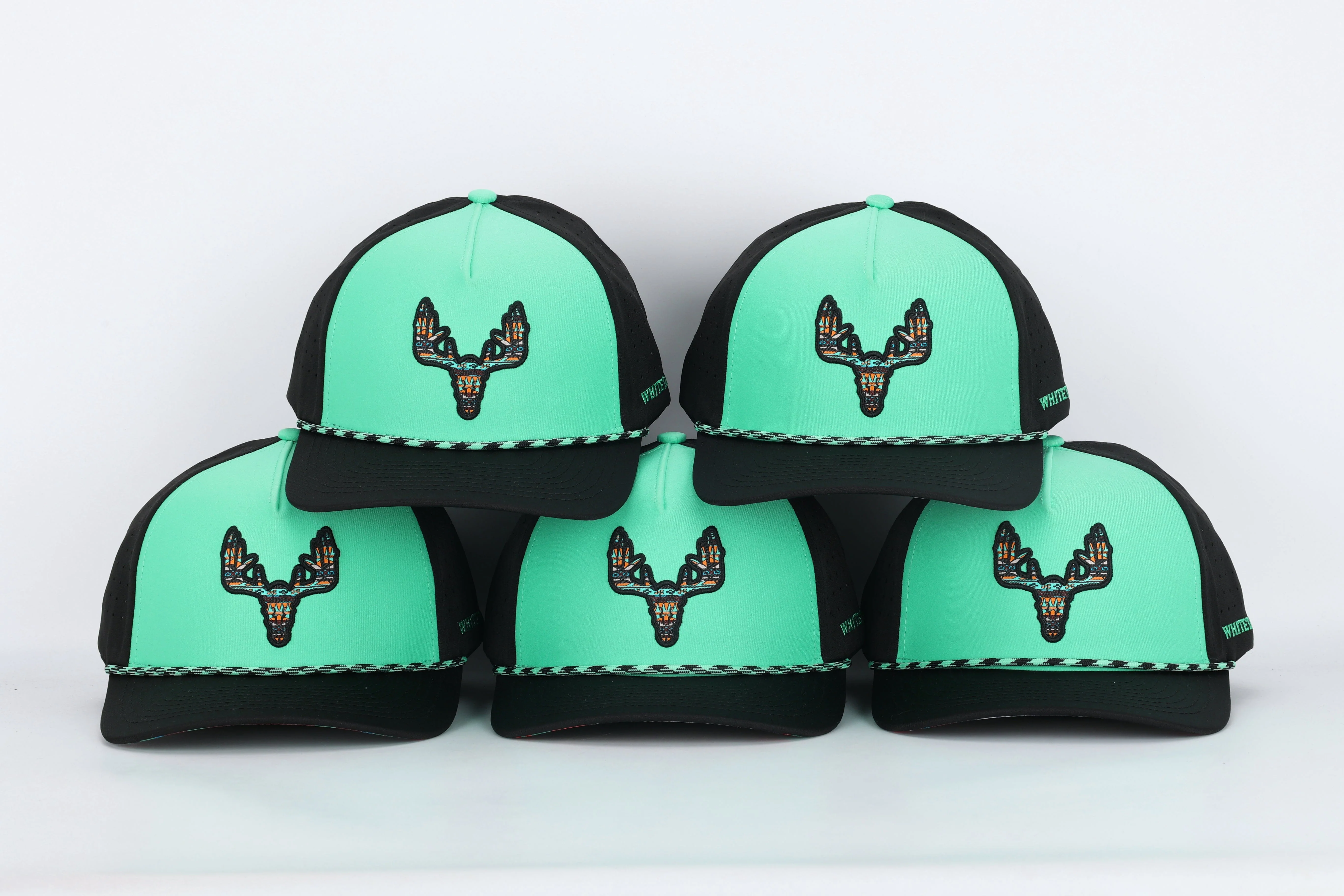 Whitetail Co. Western Buck Skull Teal Low/Mid Profile Trucker - Image 19
