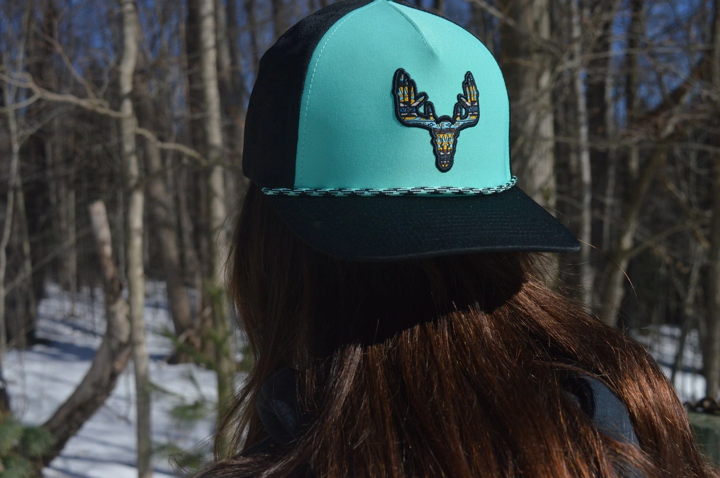 Whitetail Co. Western Buck Skull Teal Low/Mid Profile Trucker - Image 22