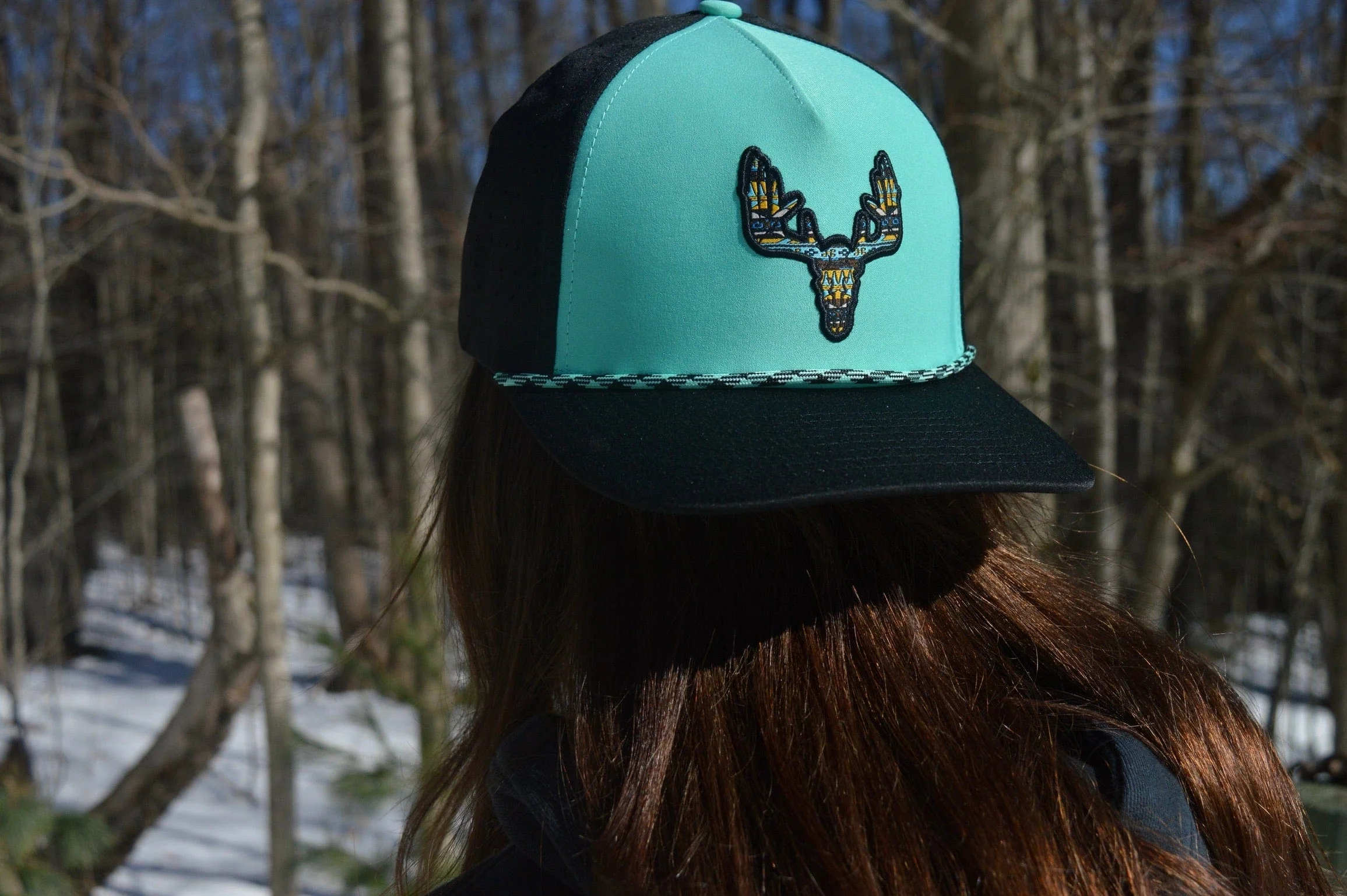 Whitetail Co. Western Buck Skull Teal Low/Mid Profile Trucker - Image 23