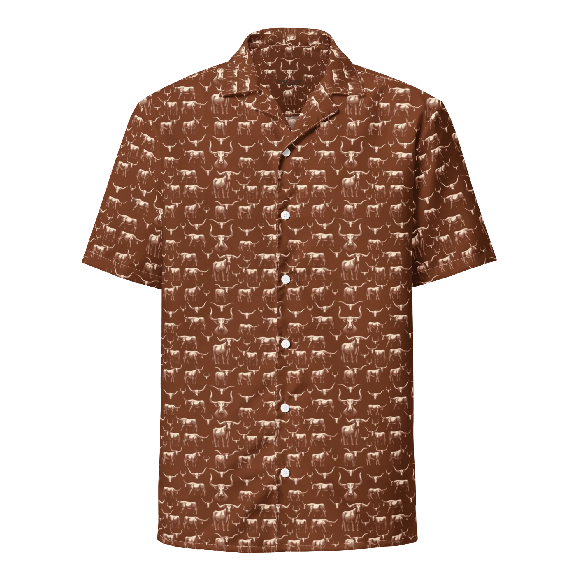 Wild Steer: Fiery Longhorn Button-Up Shirt