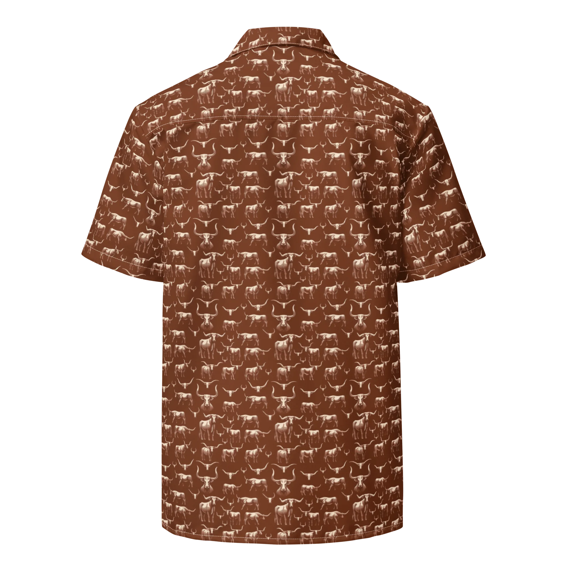 Wild Steer: Fiery Longhorn Button-Up Shirt - Image 3