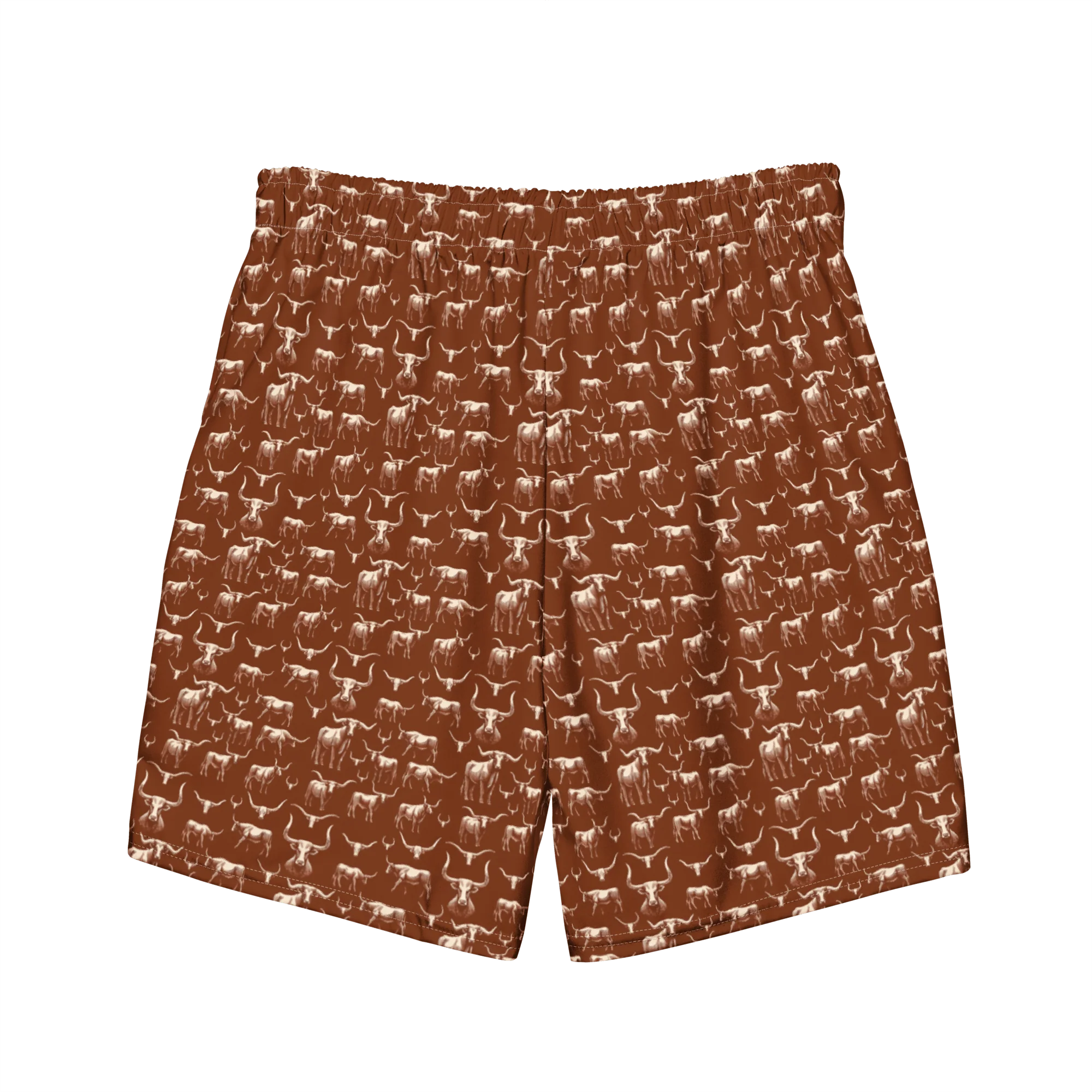Wild Steer: Fiery Longhorn Swim Trunks - Image 2