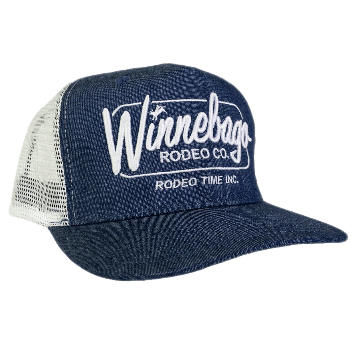 Winnebago Rodeo Co Denim & White Meshback