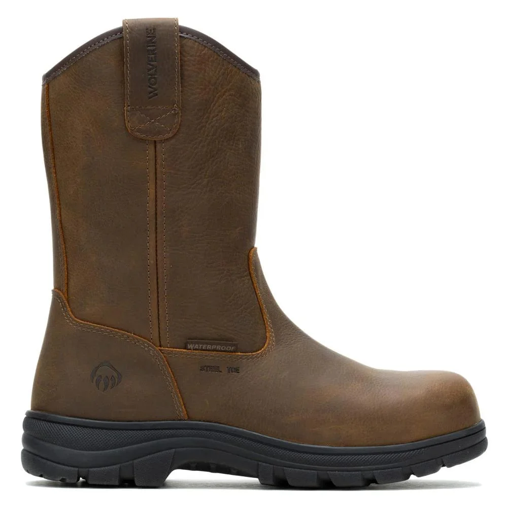 Wolverine Men's Carlsbad Wellington Brown Waterproof Steel Toe Work Boots W241069 - Image 2