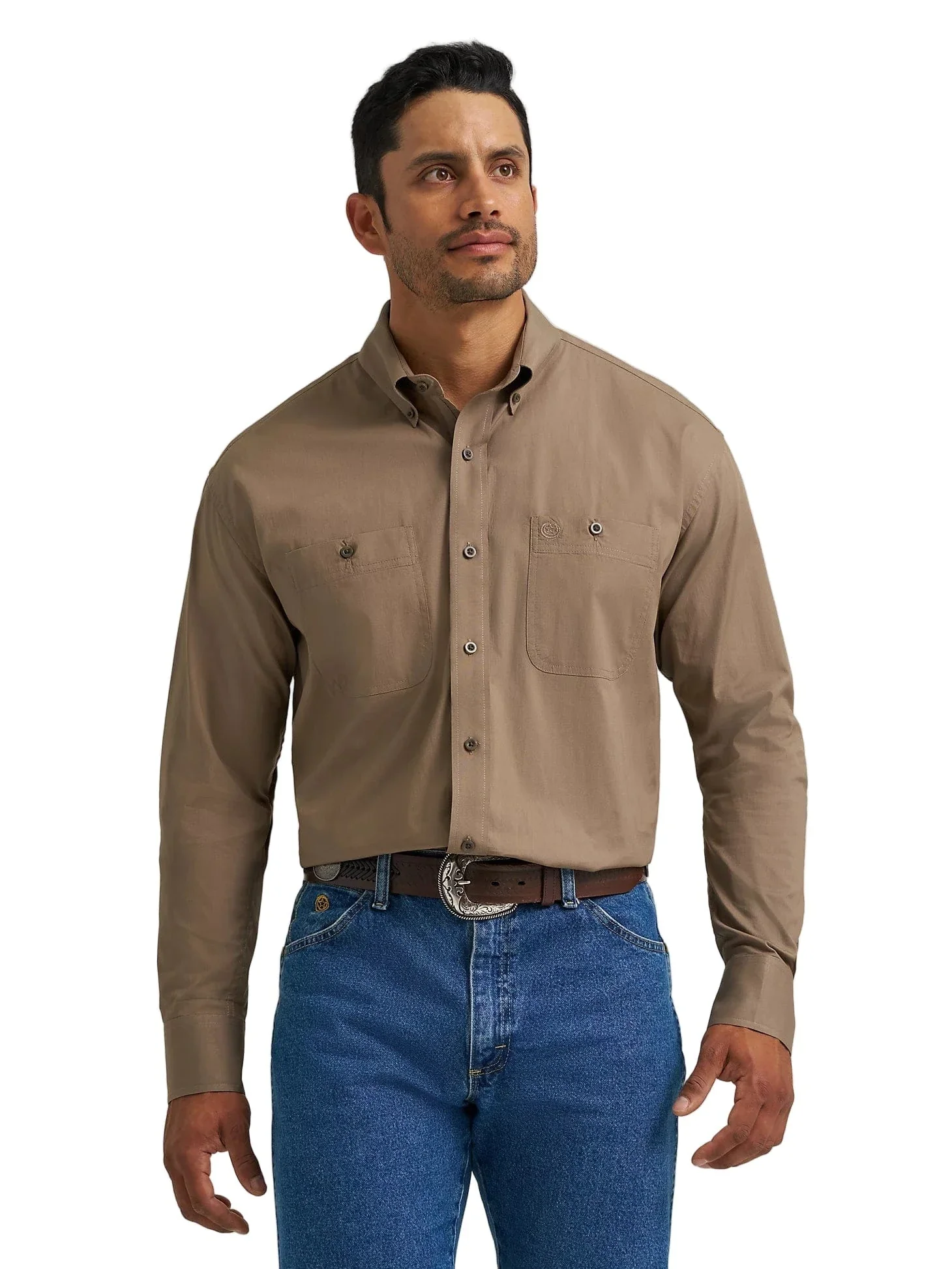 Wrangler George Strait Walnut Button Down Shirt 112368207