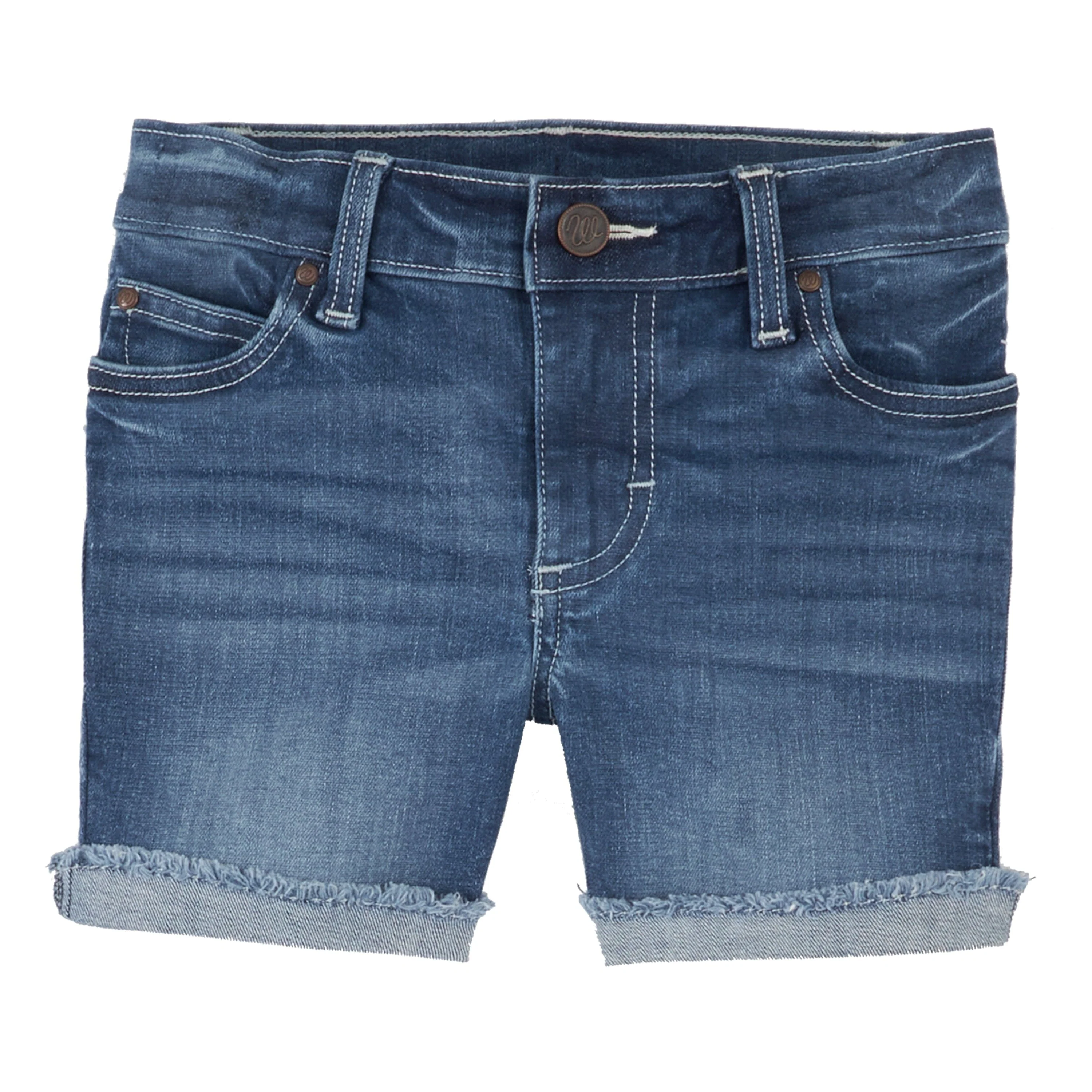 Wrangler Girls Cuffed Raw Hem Denim Shorts 09GWHUE