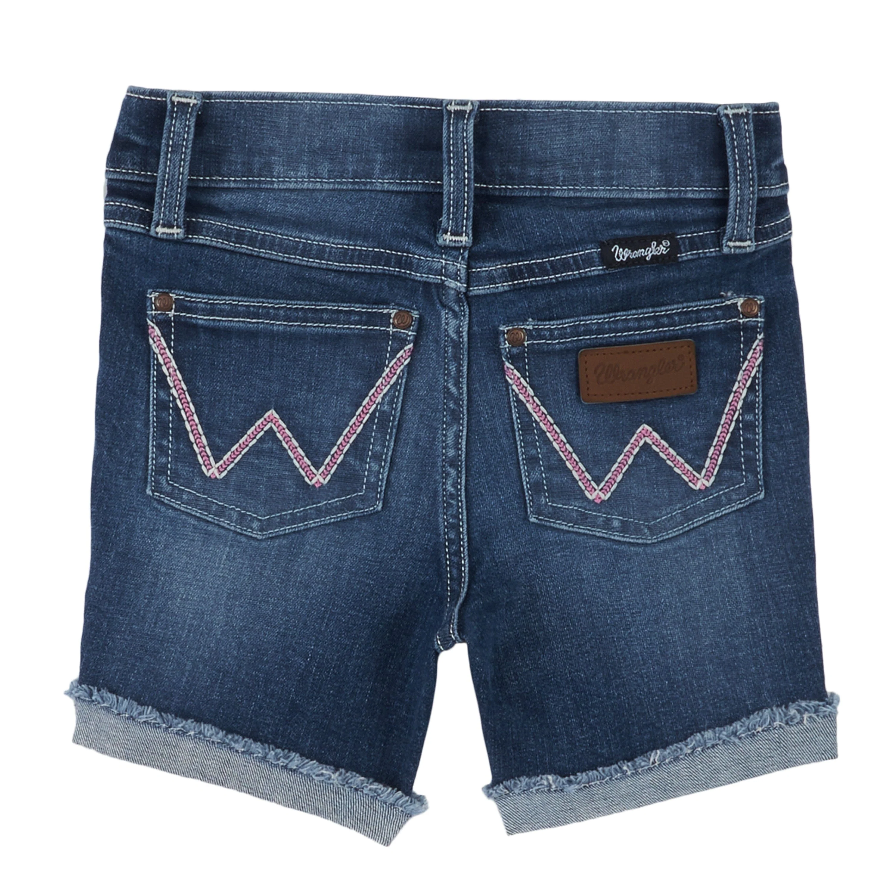 Wrangler Girls Cuffed Raw Hem Denim Shorts 09GWHUE - Image 2