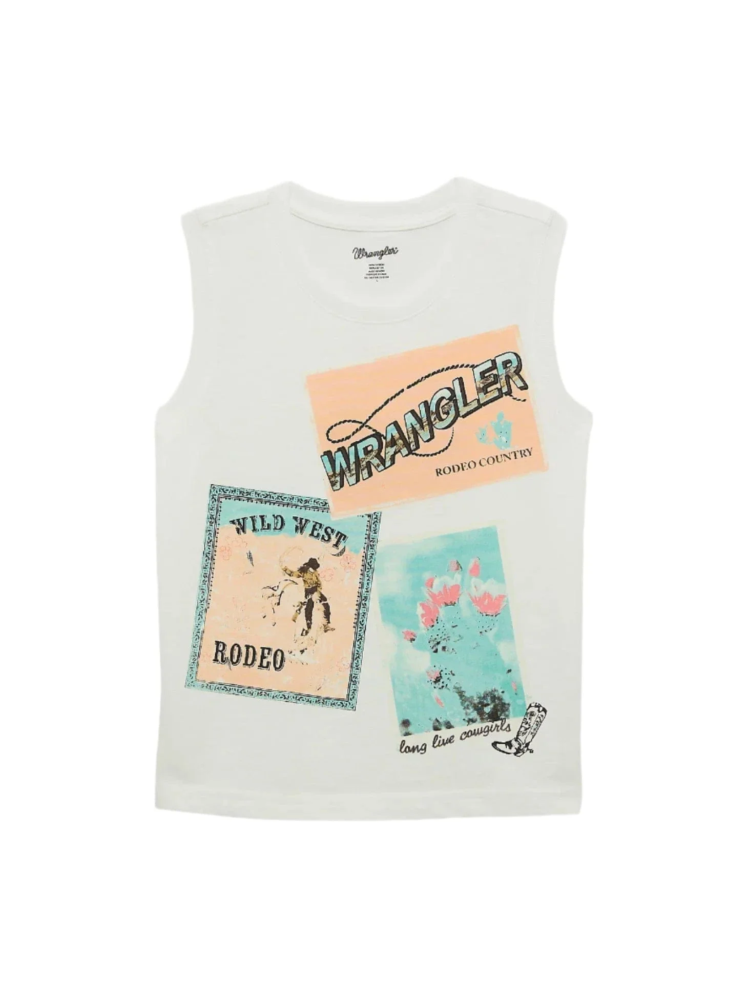 Wrangler Girl's White Western Graphic Tank 112364325