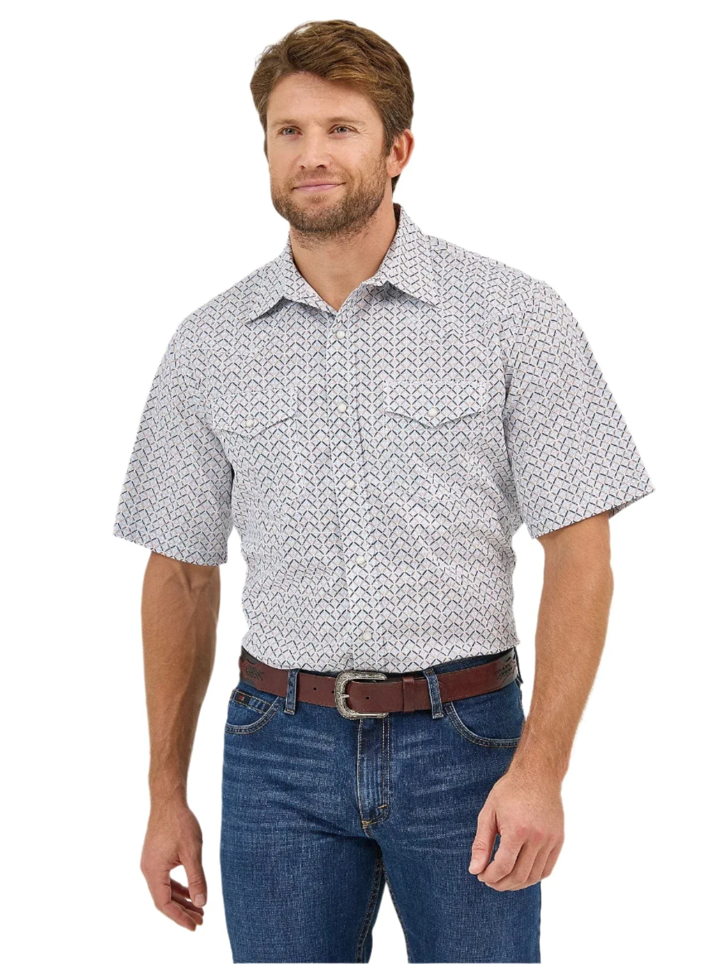 Wrangler Men's 20X Competition Short Sleeve Western Snap Shirt 112359573