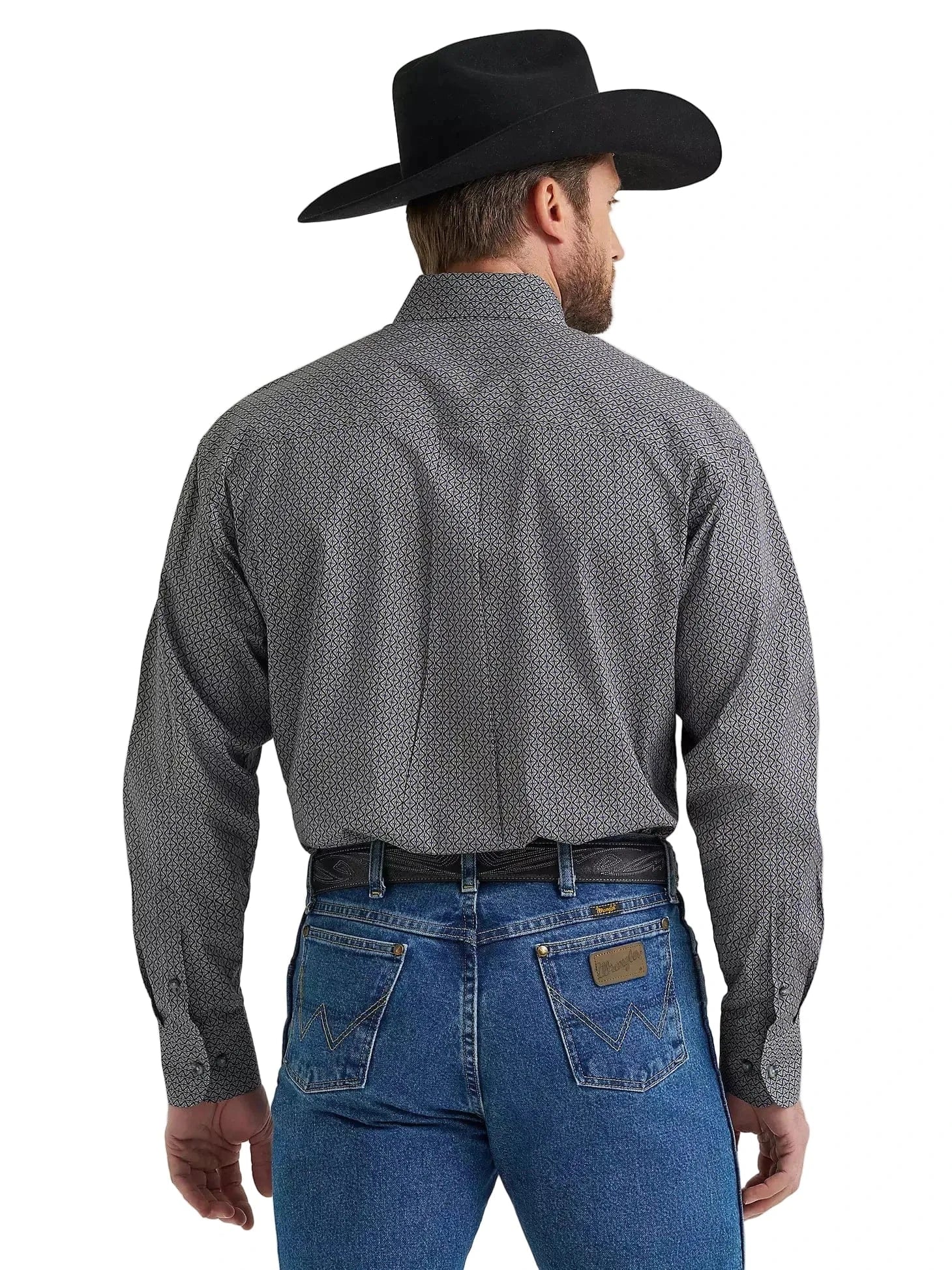 Wrangler Men's Black Navy Hourglass George Strait Button Down Shirt 112369598 - Image 3