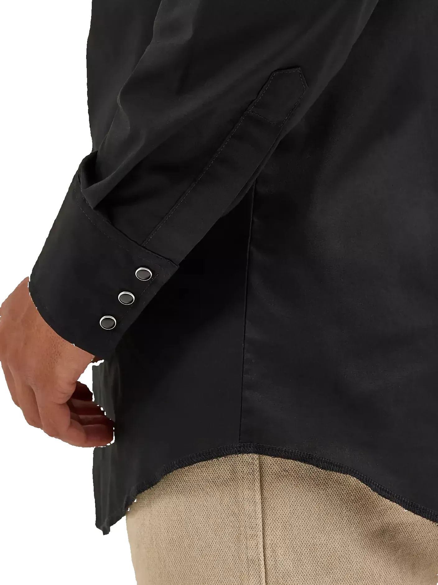 Wrangler Men's Black Western Long Sleeve Snap Shirt 1071105BK - Image 5