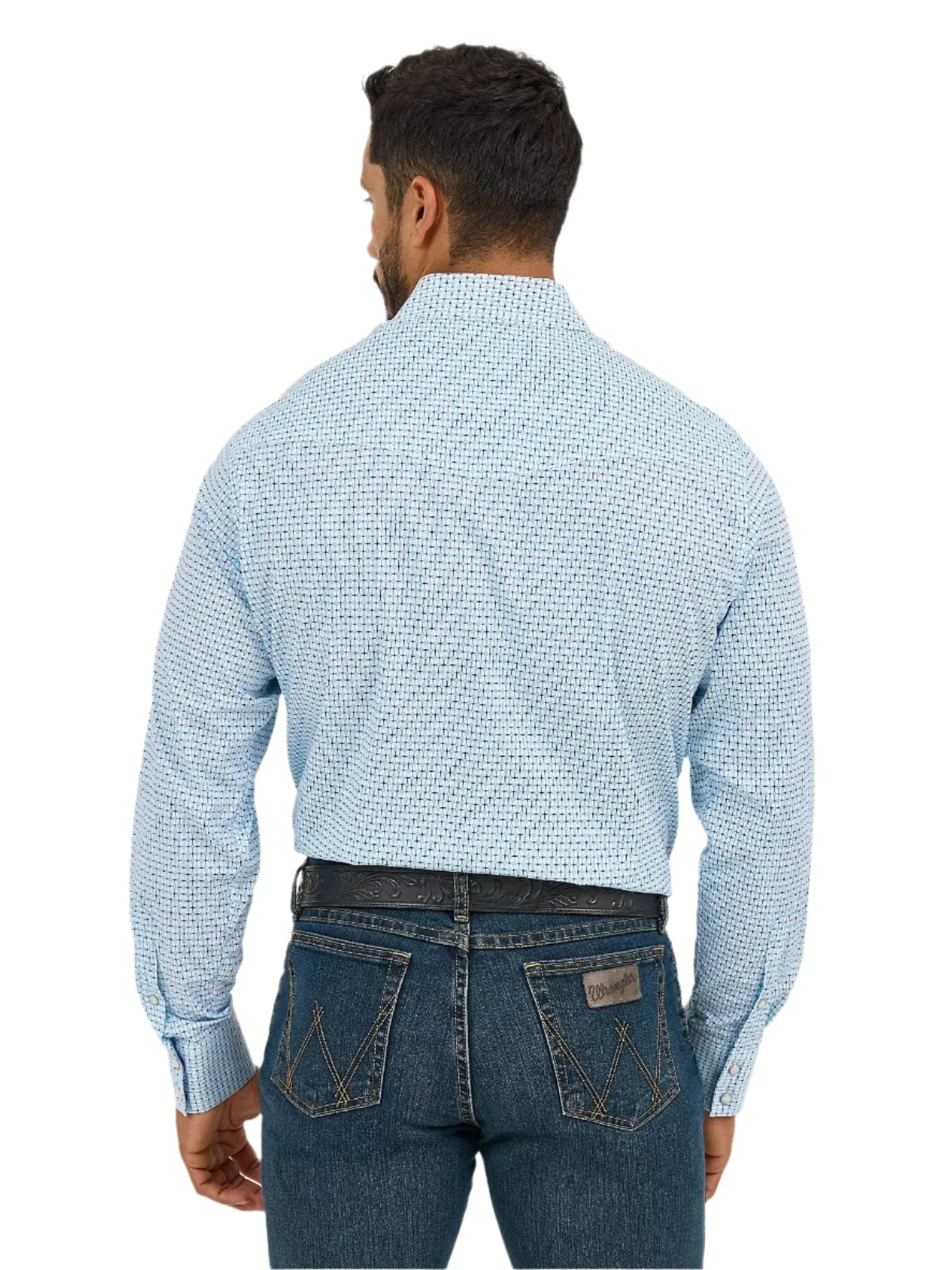 Wrangler Men's Blue Fence 20X Competition Advance Comfort Long Sleeve Snap Shirt 112365390 - Image 2