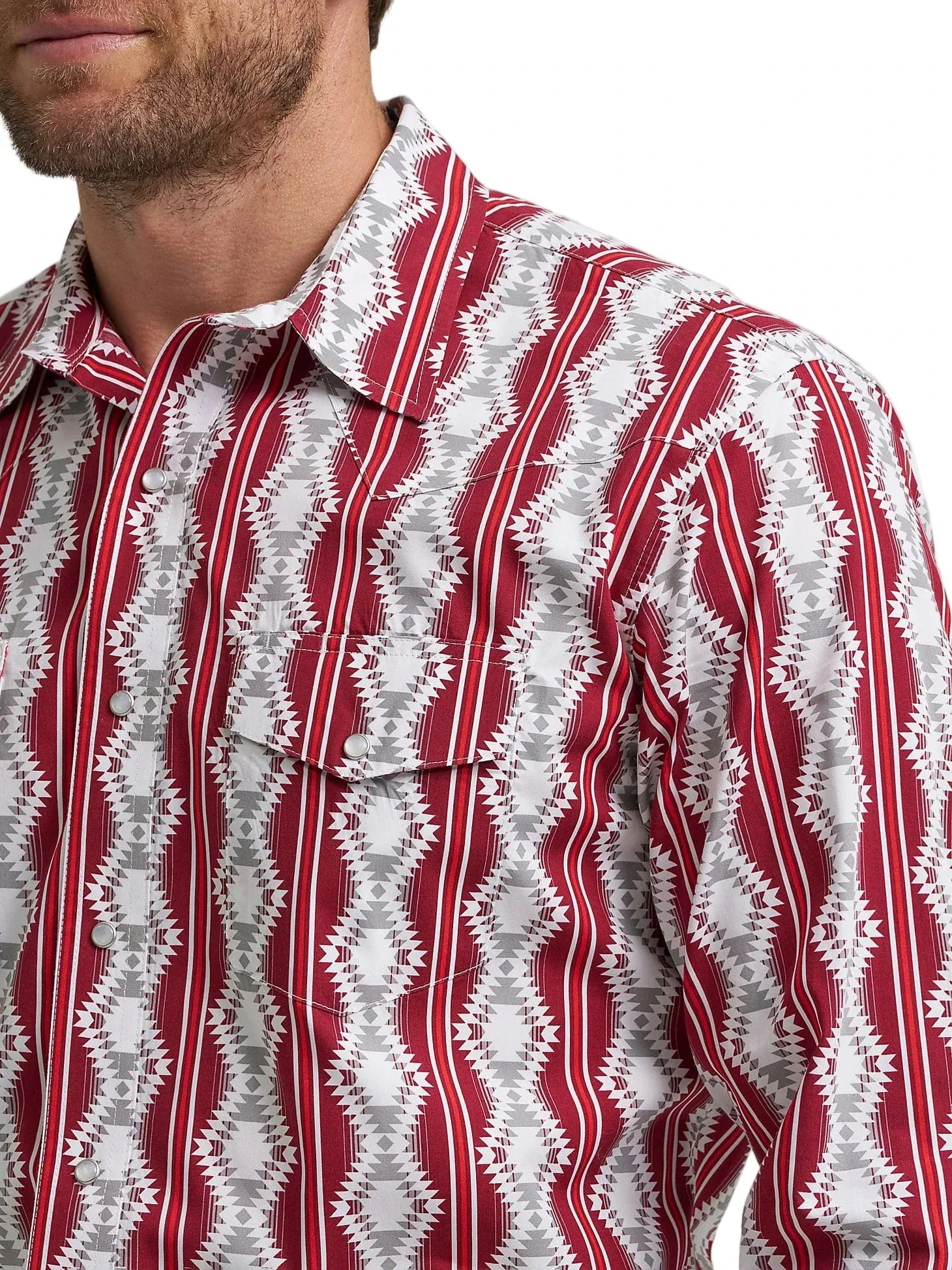 Wrangler Men's Burgundy Shadow Checotah Western Shirt 112367722 - Image 4