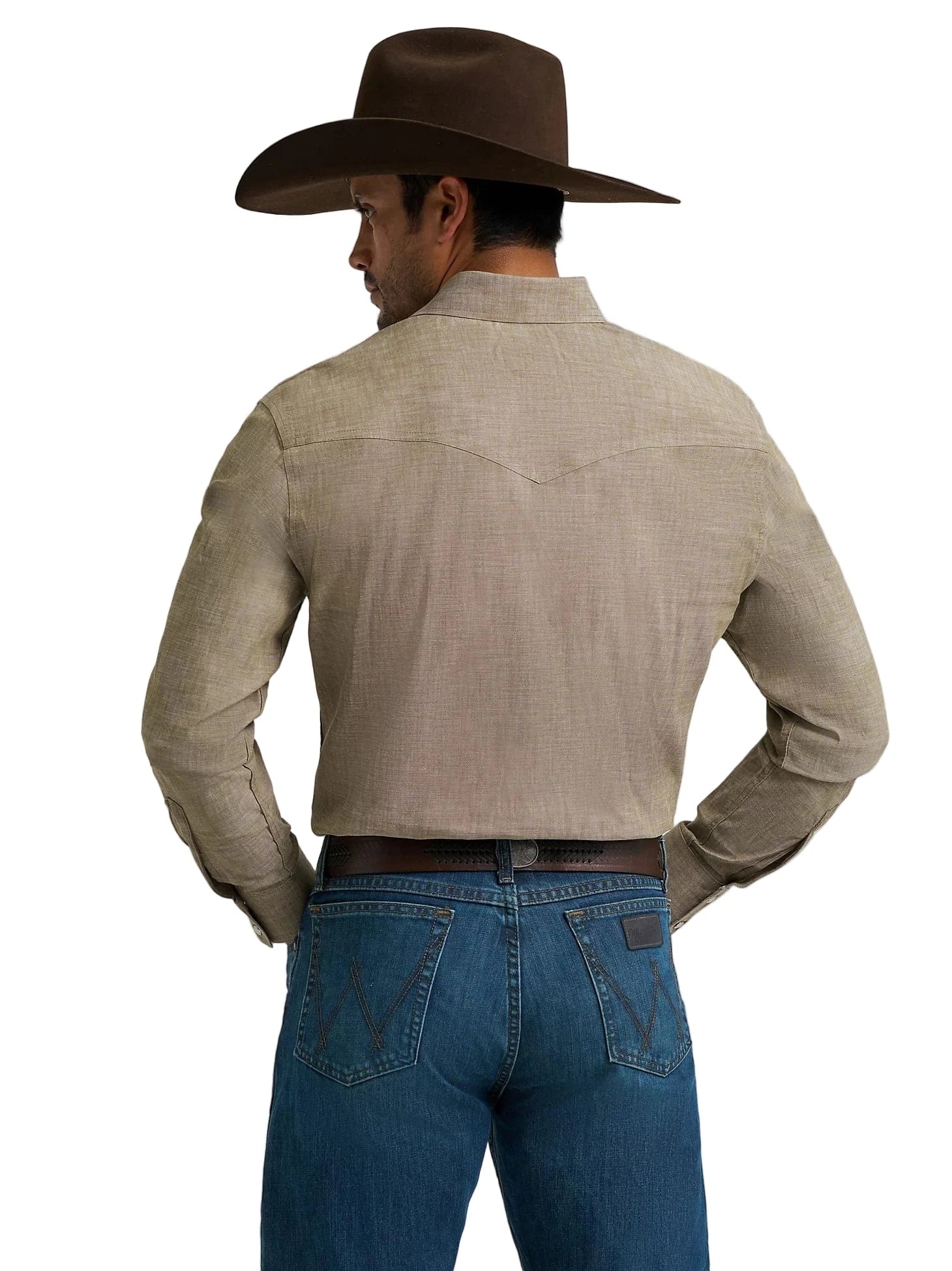 Wrangler Men's Cody Johnson Olive Two Pocket Western Shirt 112368069 - Image 3