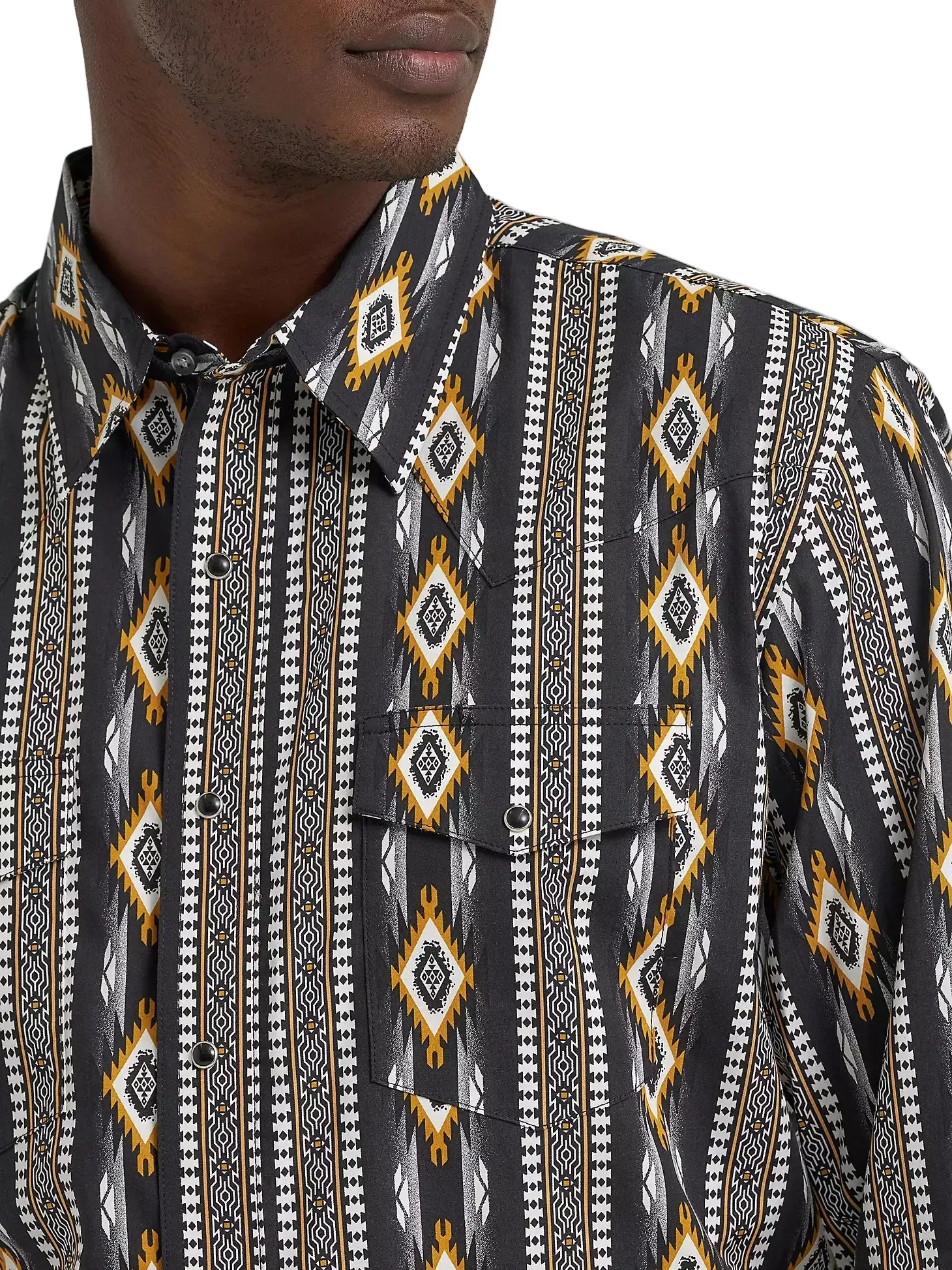 Wrangler Men's Crow Black Checotah Western Snap Shirt 112374910 - Image 4
