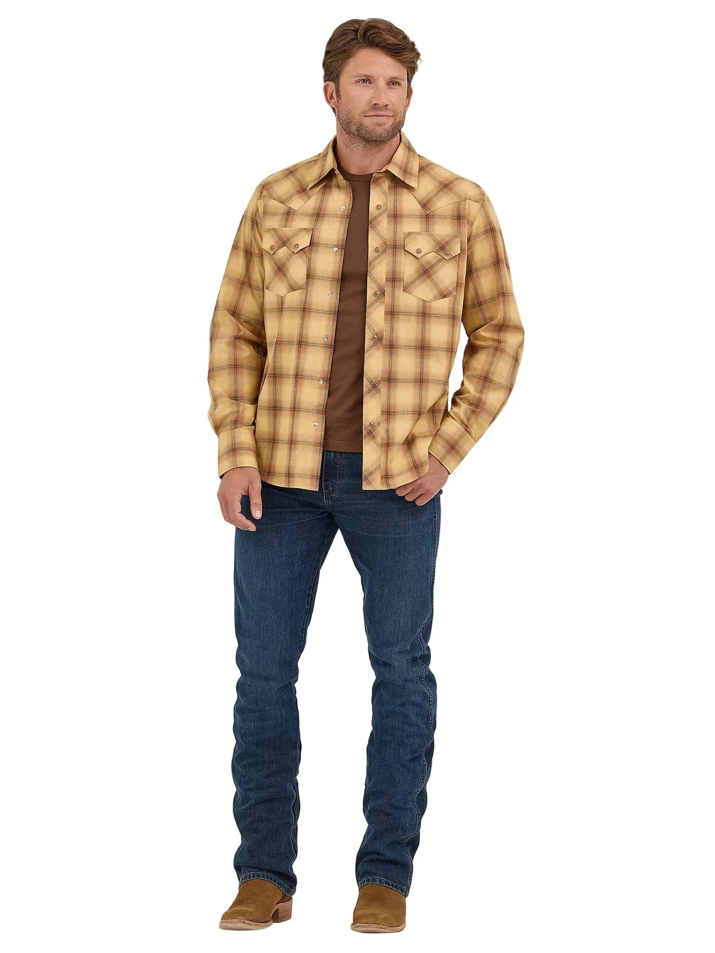Wrangler Men's Curry Retro Sawtooth Snap Western Shirt 112368074 - Image 2