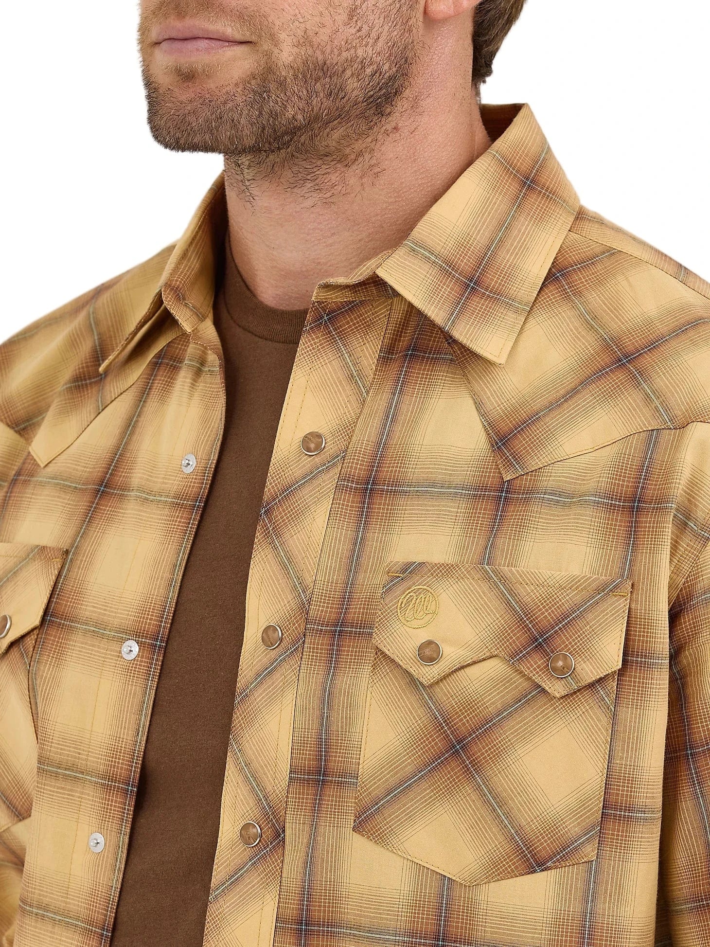 Wrangler Men's Curry Retro Sawtooth Snap Western Shirt 112368074 - Image 4