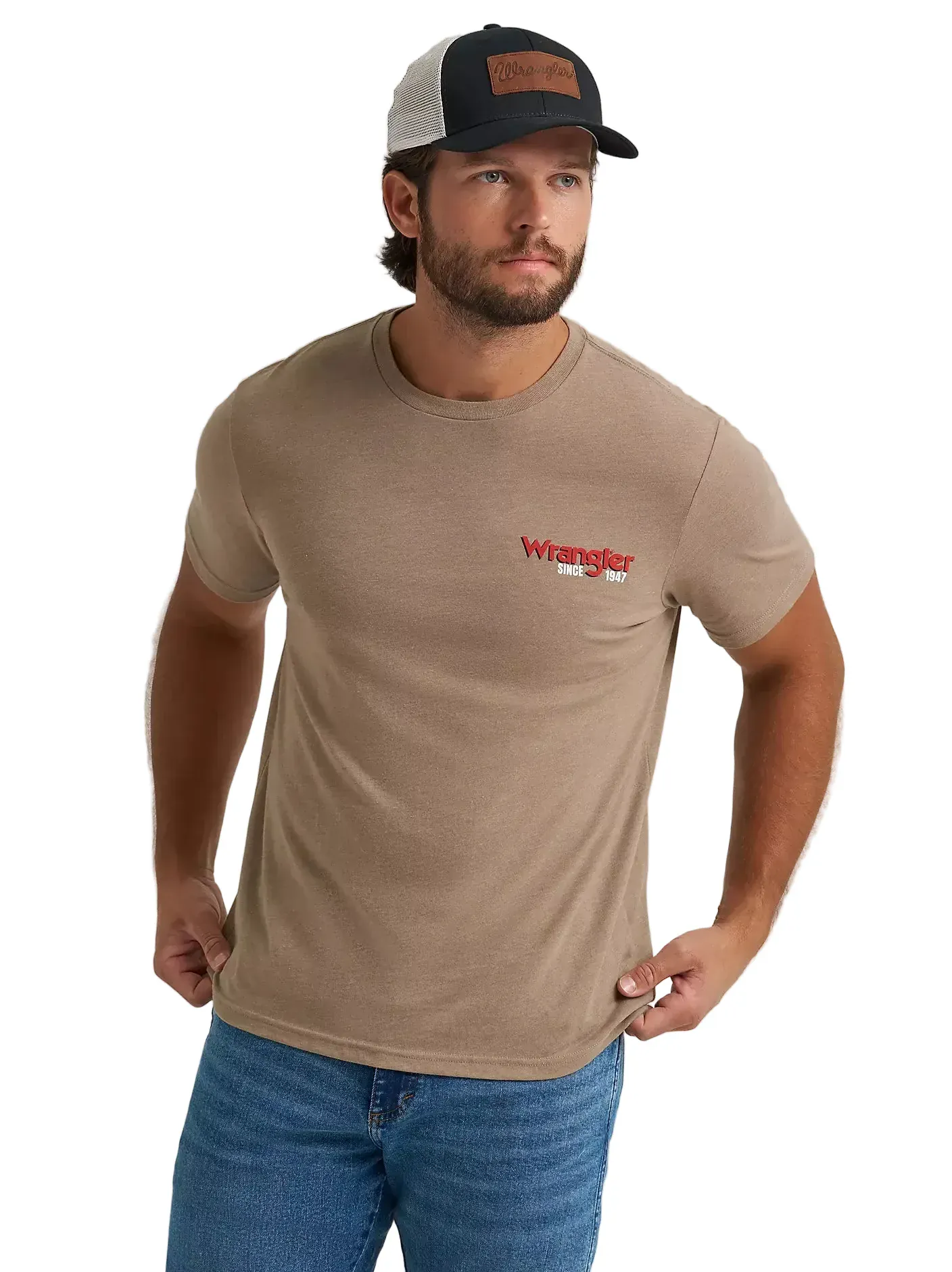 Wrangler Men's Desert Taupe Star Spangled Rodeo T-Shirt 112372938