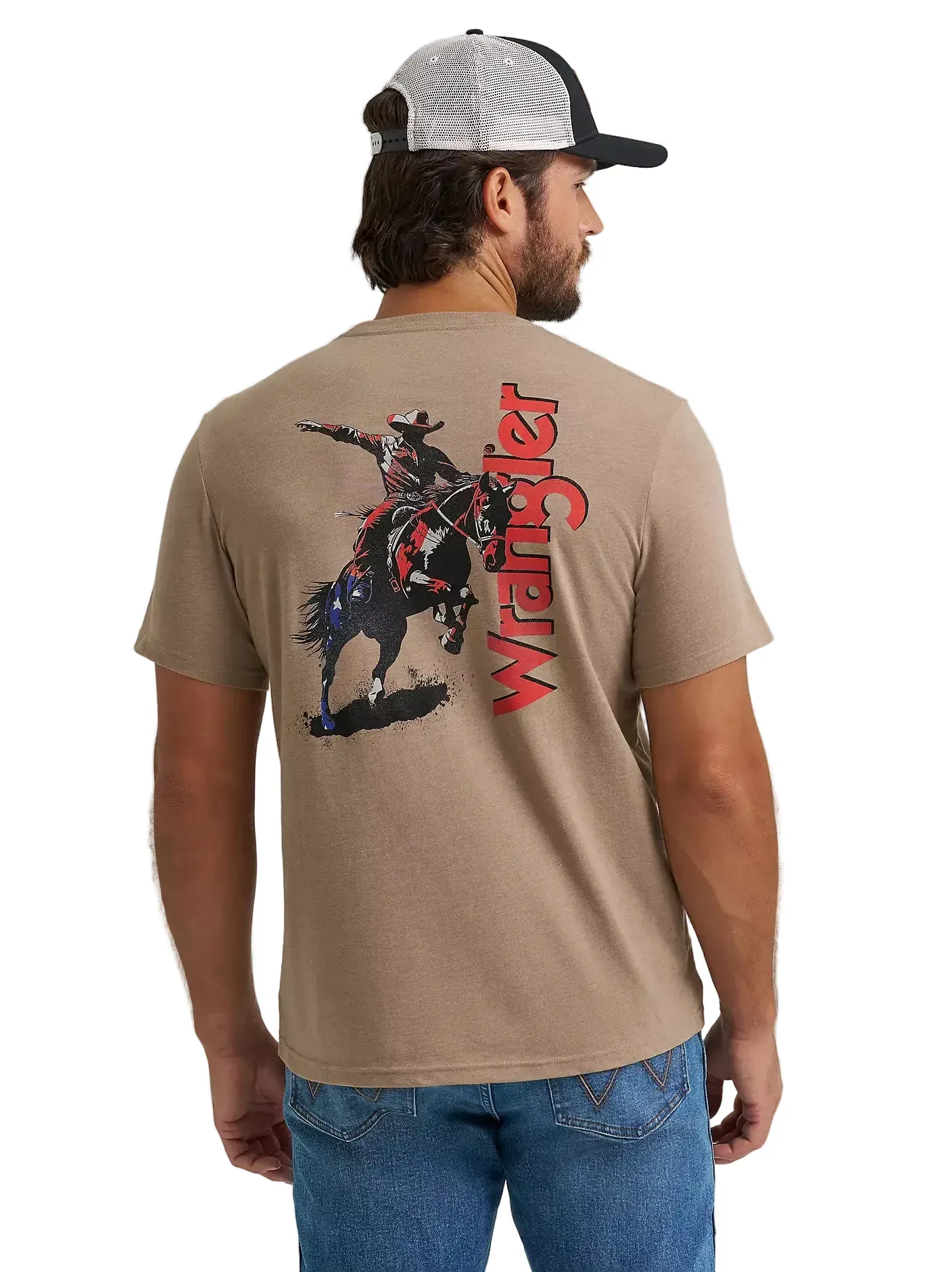 Wrangler Men's Desert Taupe Star Spangled Rodeo T-Shirt 112372938 - Image 2