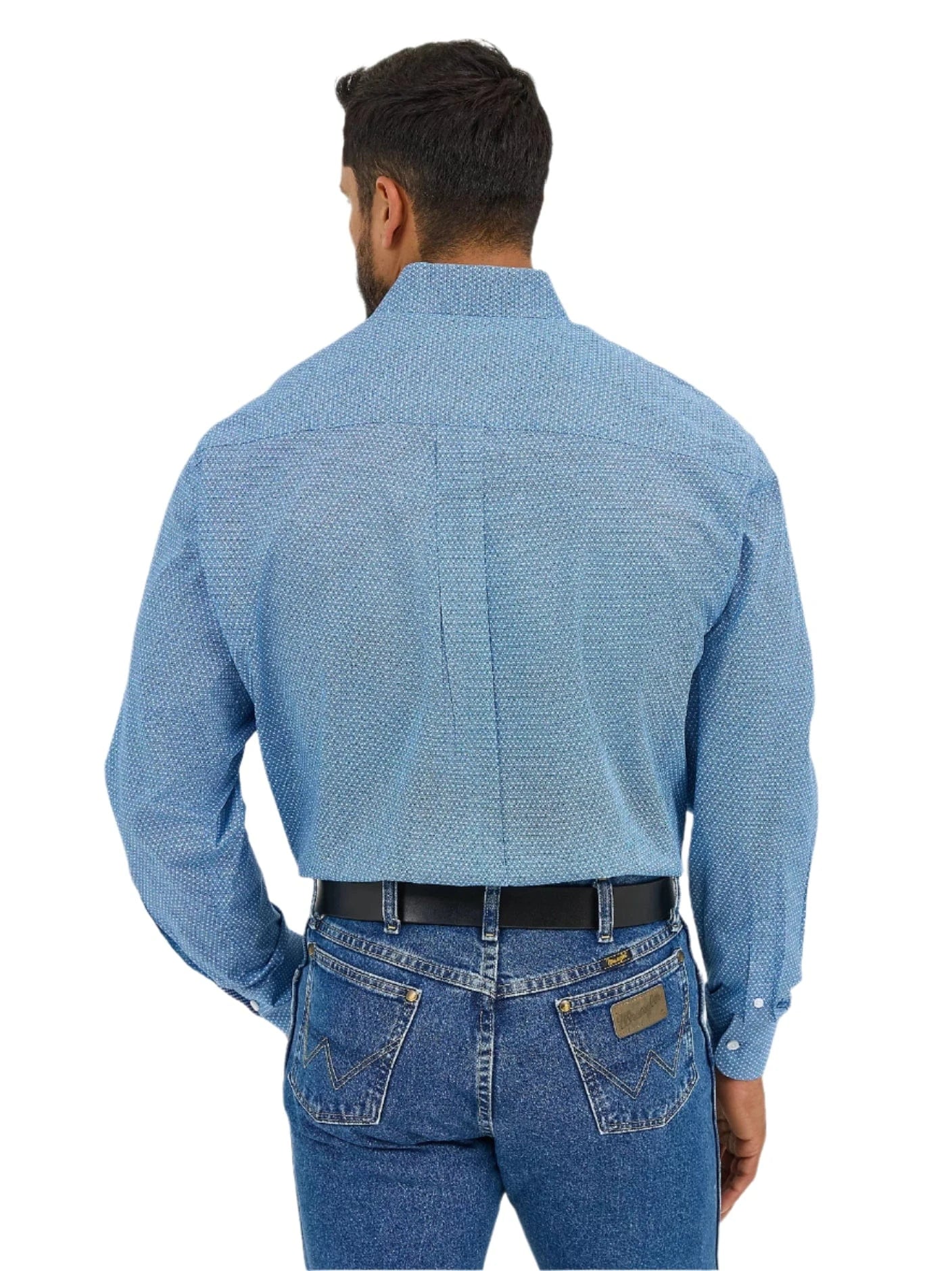 Wrangler Men's George Strait Dusty Blue Long Sleeve Button Down Shirt 112365377 - Image 2