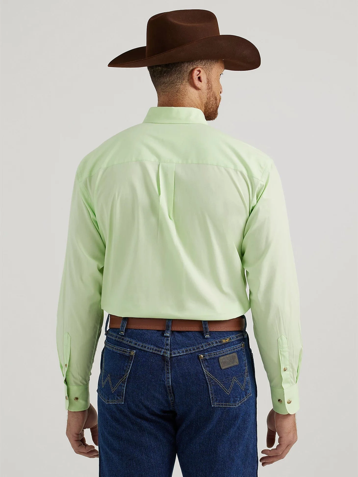 Wrangler Men's George Strait Solid Kelly Long Sleeve Button Down Shirt 112344874 - Image 2